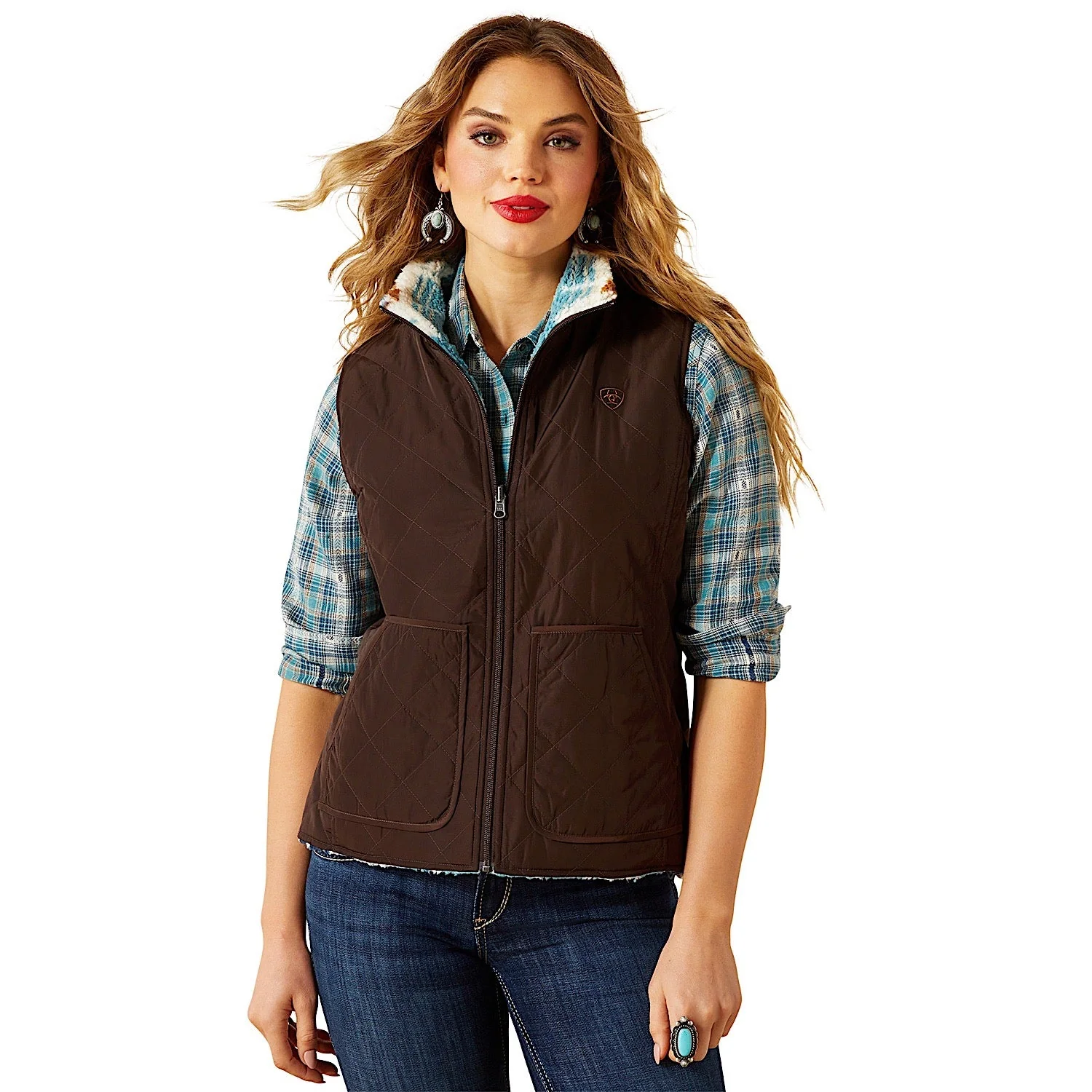Ariat Women's Dilon 2.0 Reversible Insulated Vest - Mole