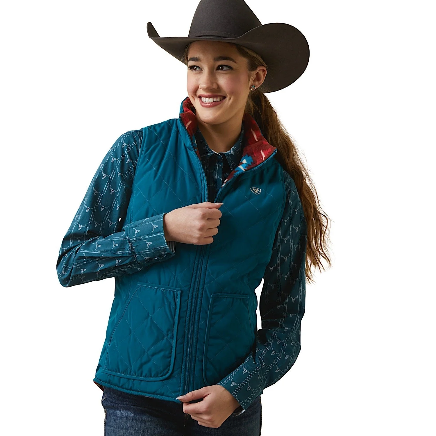 Ariat Women's Dilon Insulated Reversible Vest -bDeep Lagoon