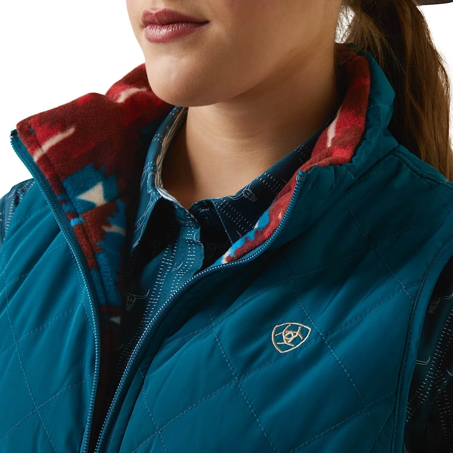 Ariat Women's Dilon Insulated Reversible Vest -bDeep Lagoon - Image 4
