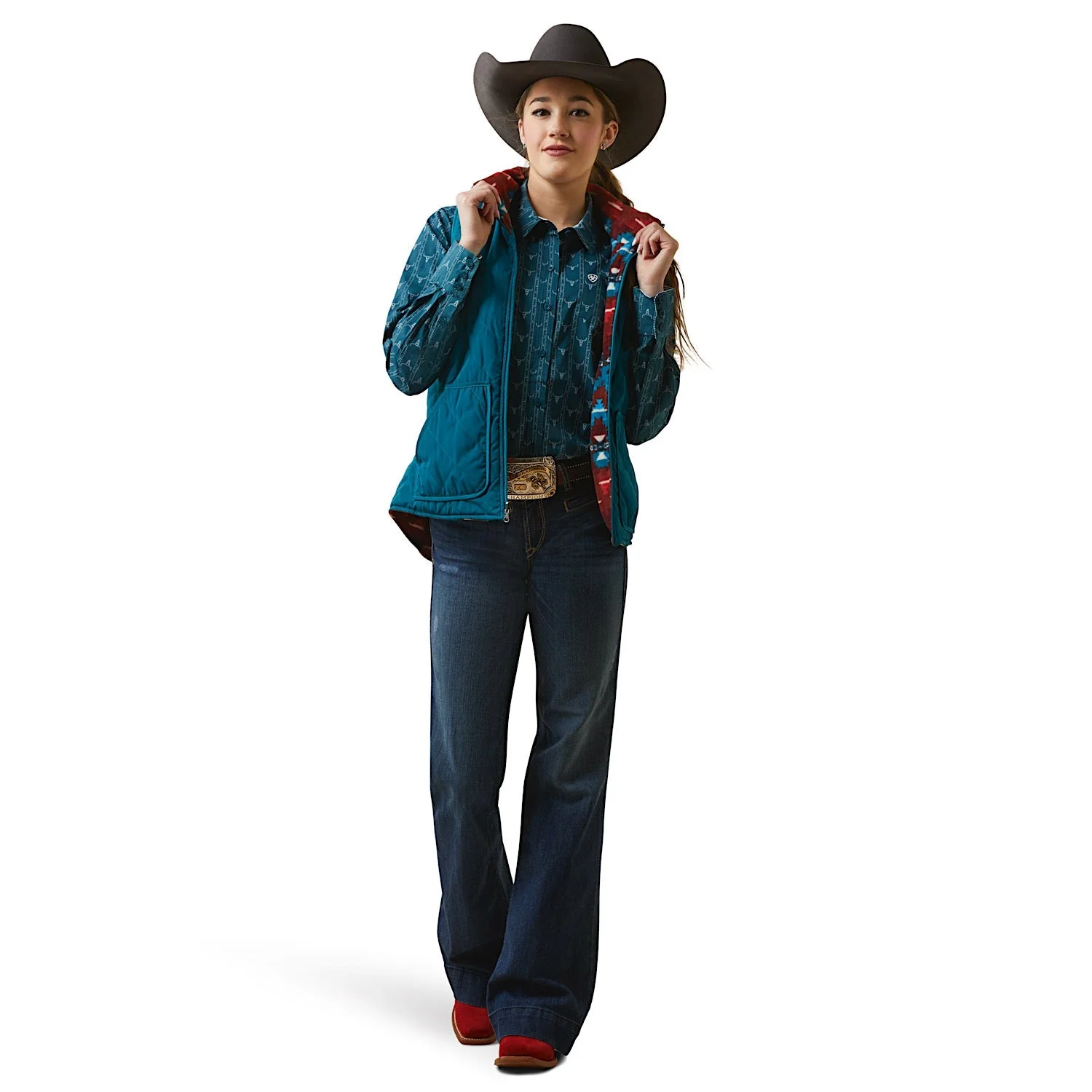 Ariat Women's Dilon Insulated Reversible Vest -bDeep Lagoon - Image 5