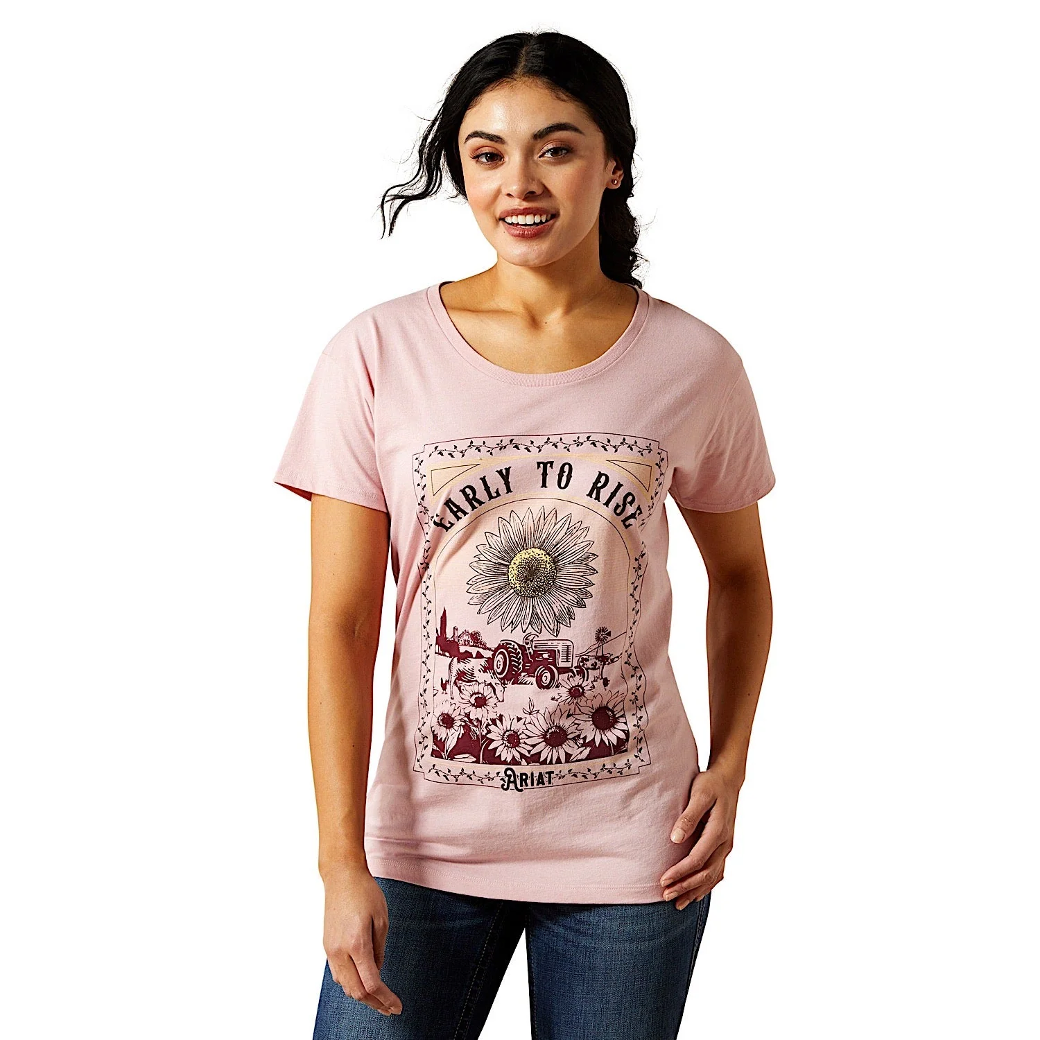 Ariat Women's Early to Rise T-Shirt - Dusty Pink