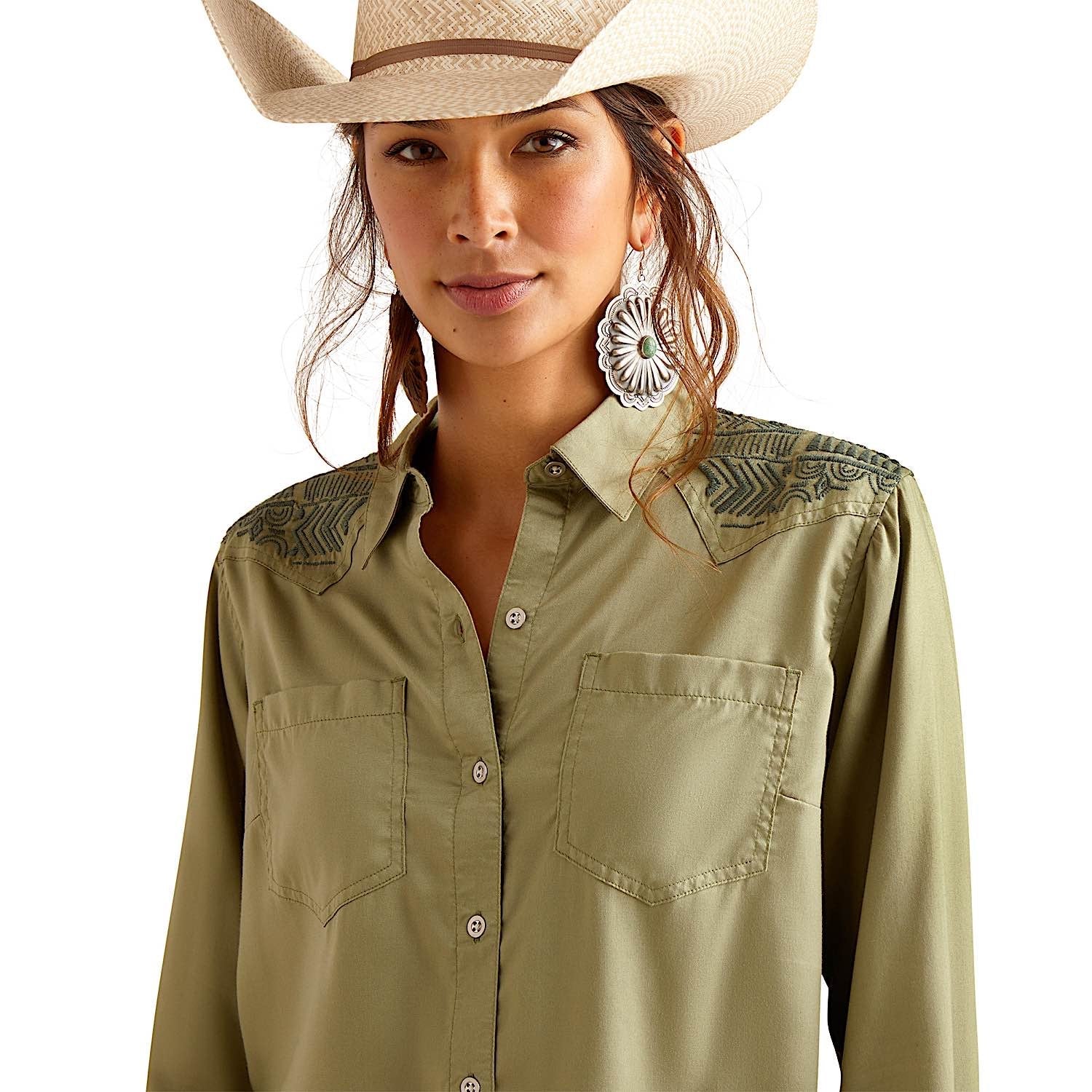 Ariat Women's Erika Shirt - Sage Green - Image 5