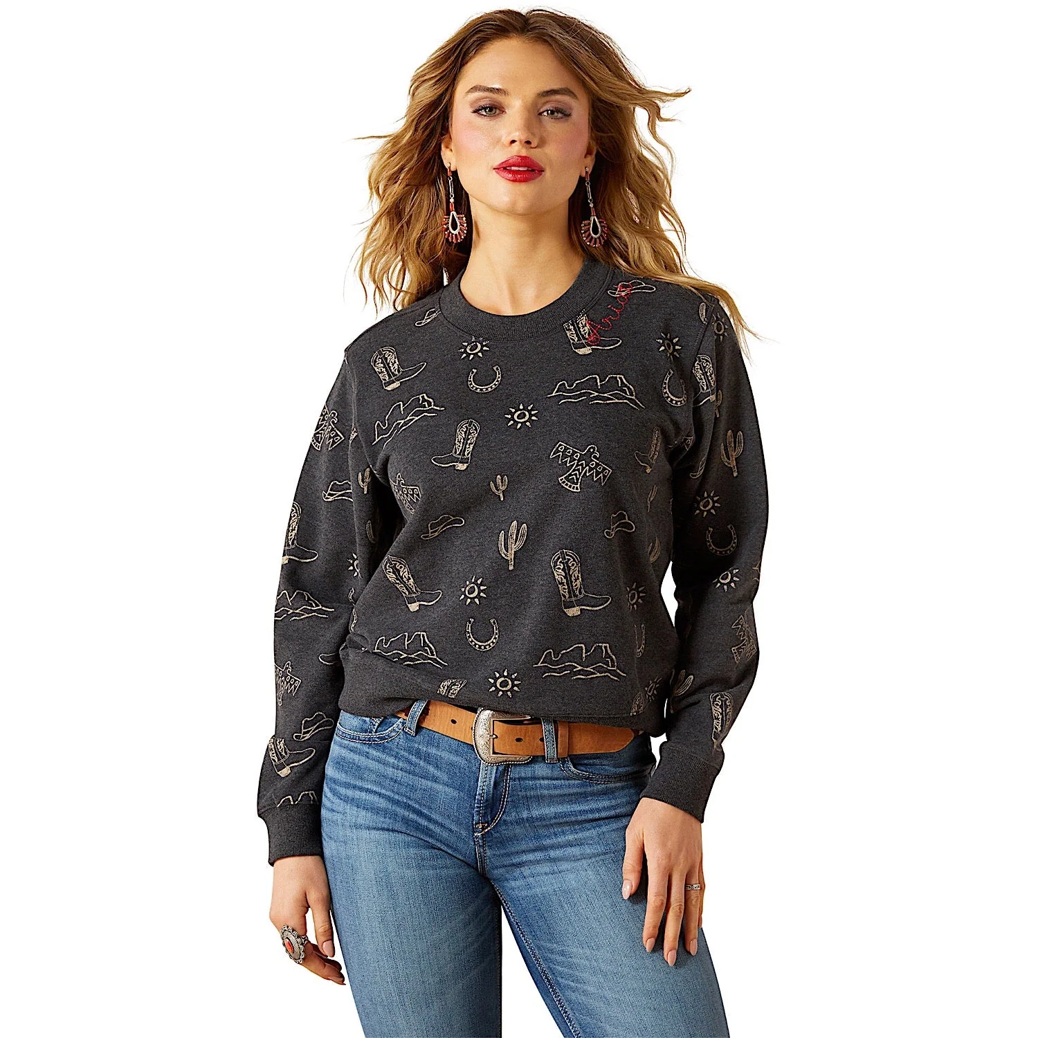 Ariat Women's Essential Crew Sweatshirt - Black Heather
