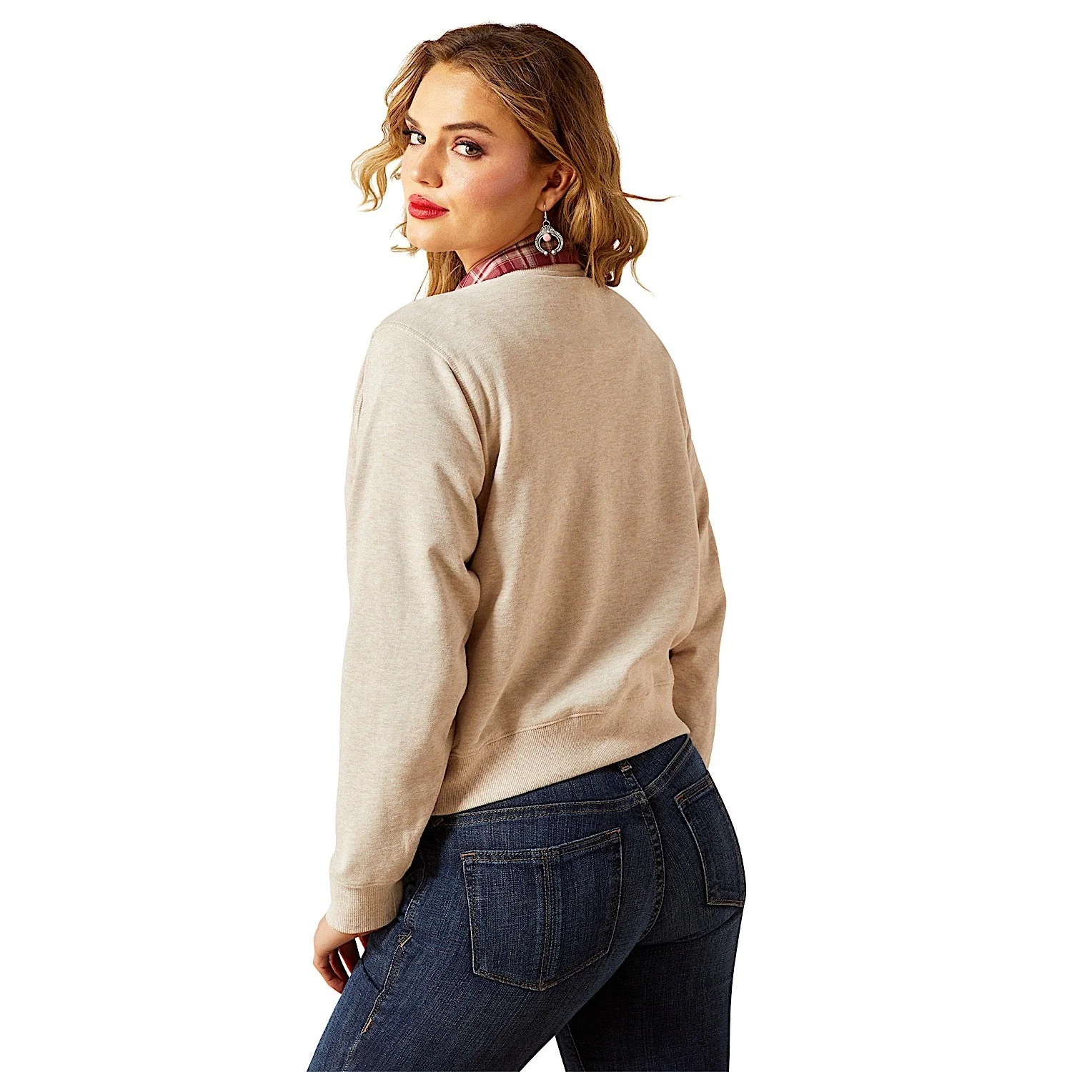 Ariat Women's Essential Crew Sweatshirt - Oatmeal - Image 2