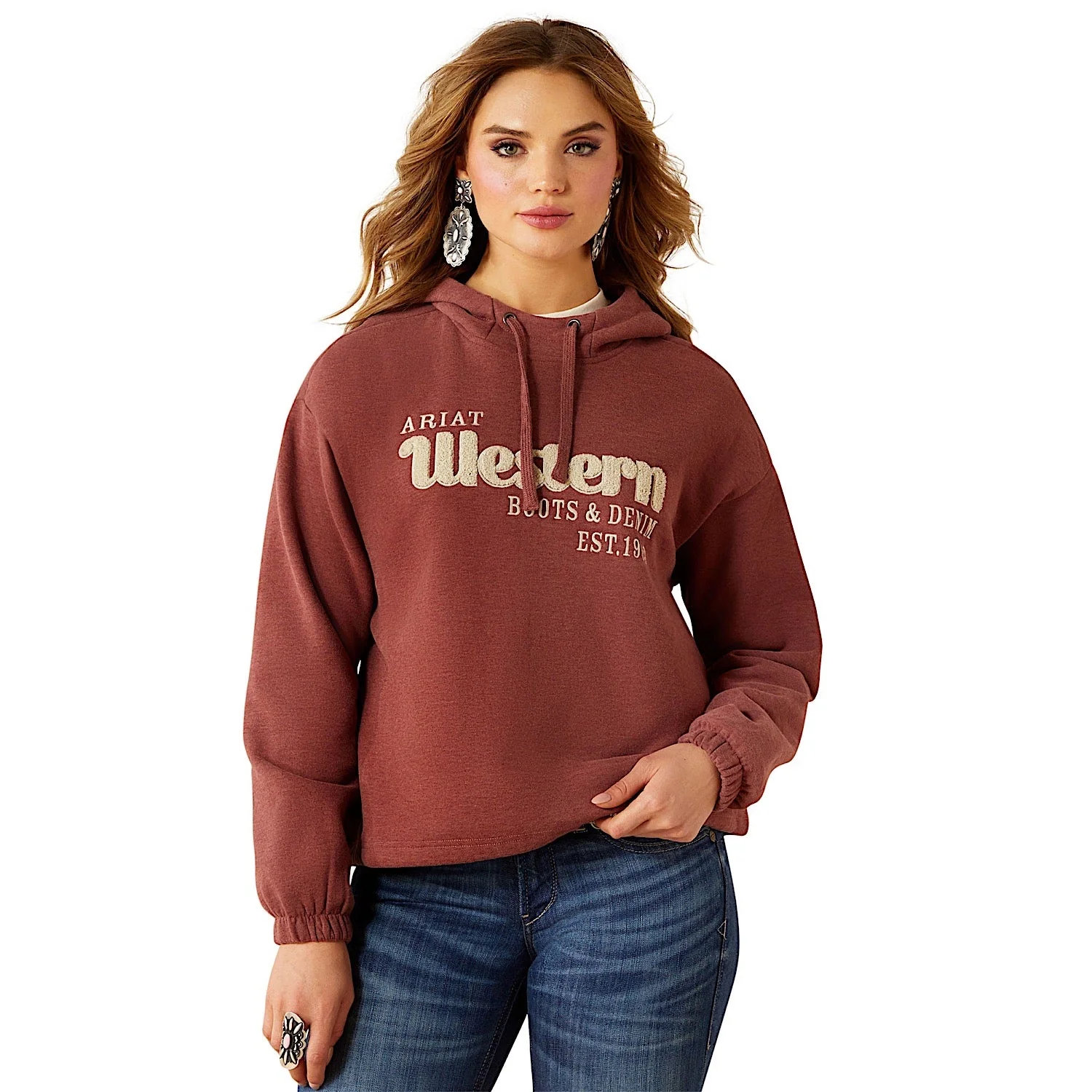 Ariat Women's Essential Hoodie - Burnt Russet Heather
