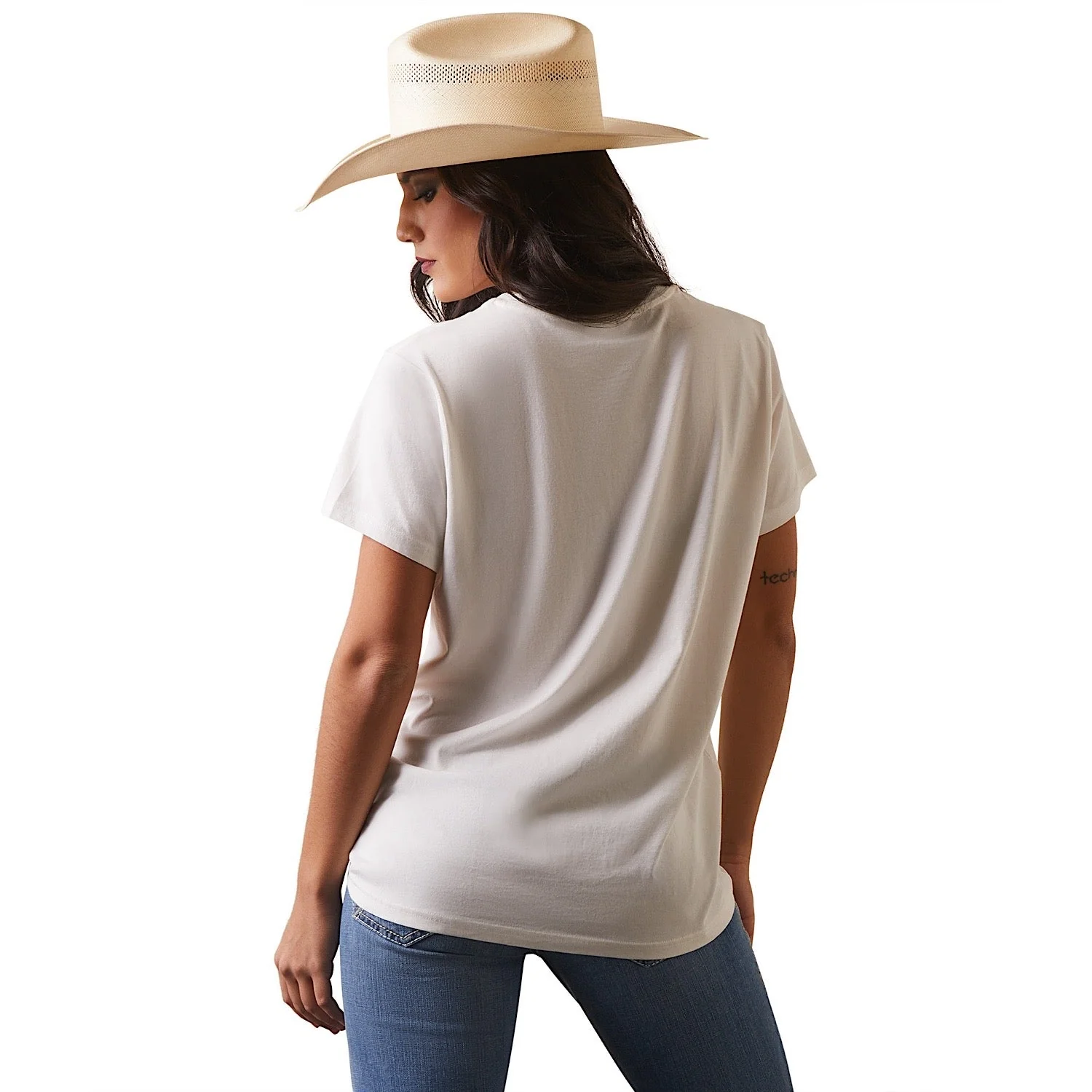 Ariat Womens Fiesta S/S T-Shirt Cloud Dancer - Image 2