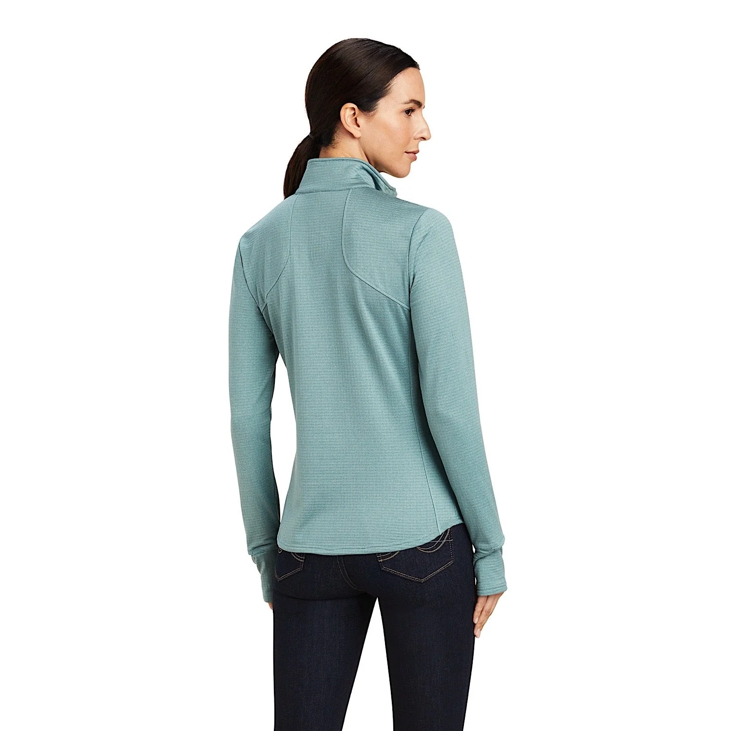 Ariat Womens Gridwork 1/4 Zip Baselayer Arctic - Image 2