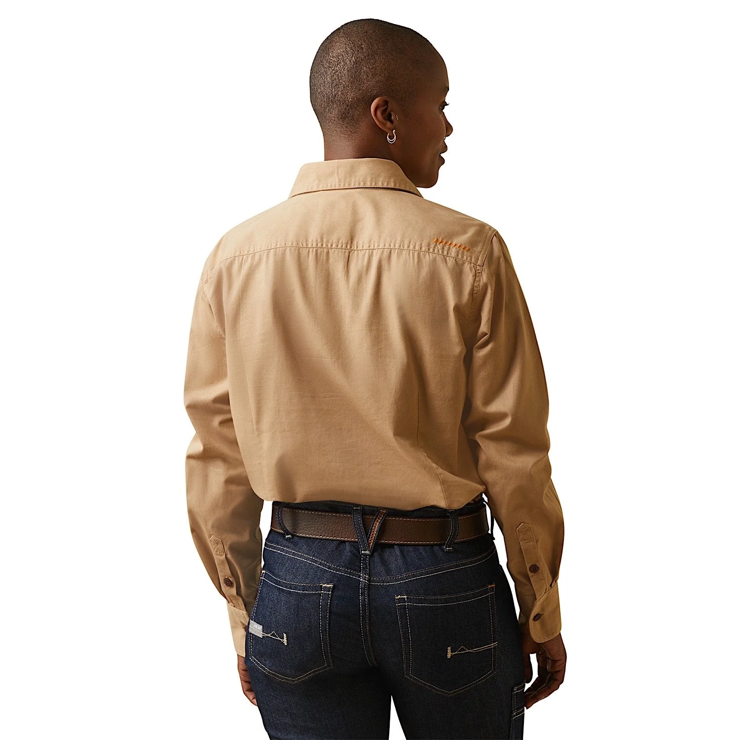 Ariat Women's Half Button L/S Workshirt Khaki - Image 2