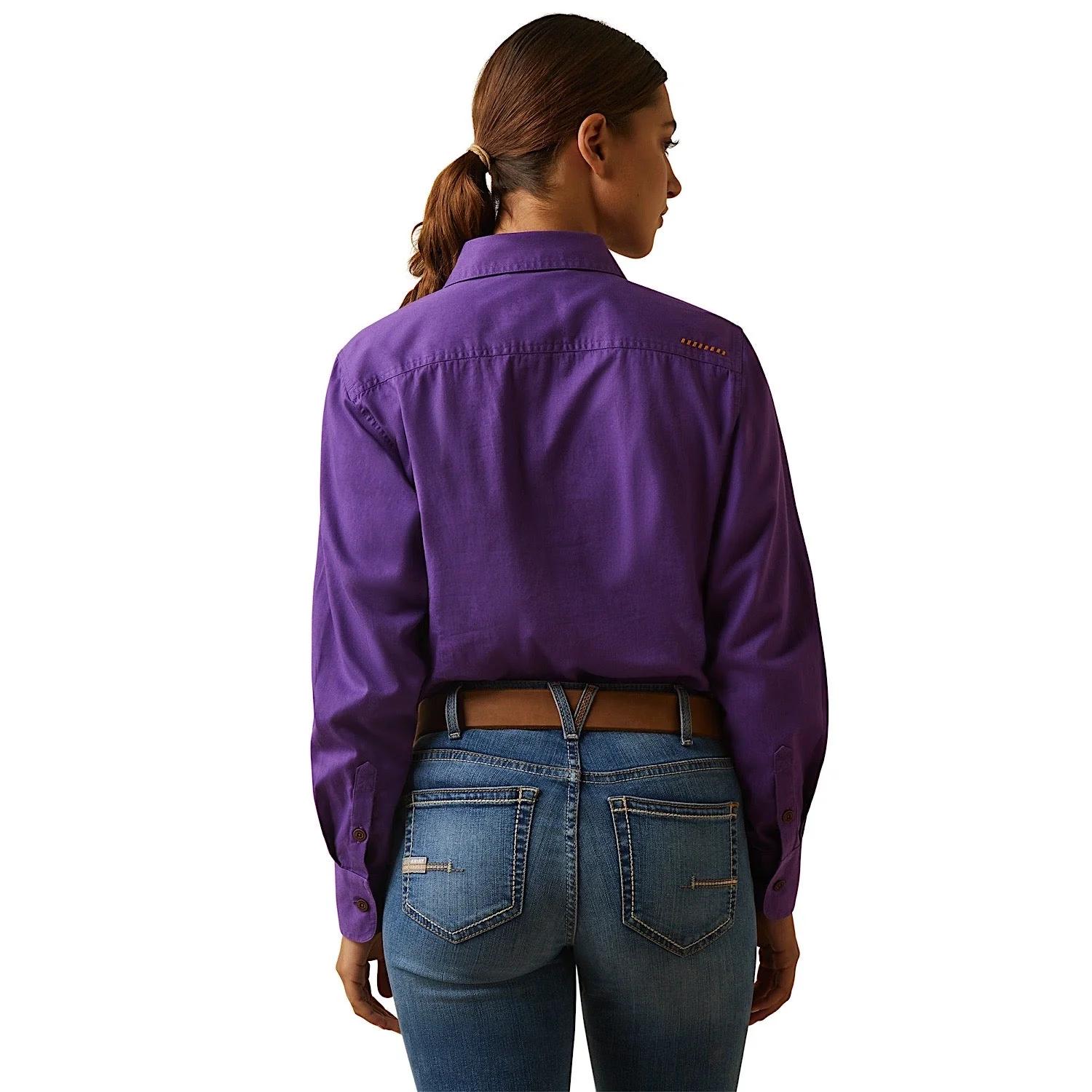 Ariat Women's Half Button L/S Workshirt Purple - Image 2