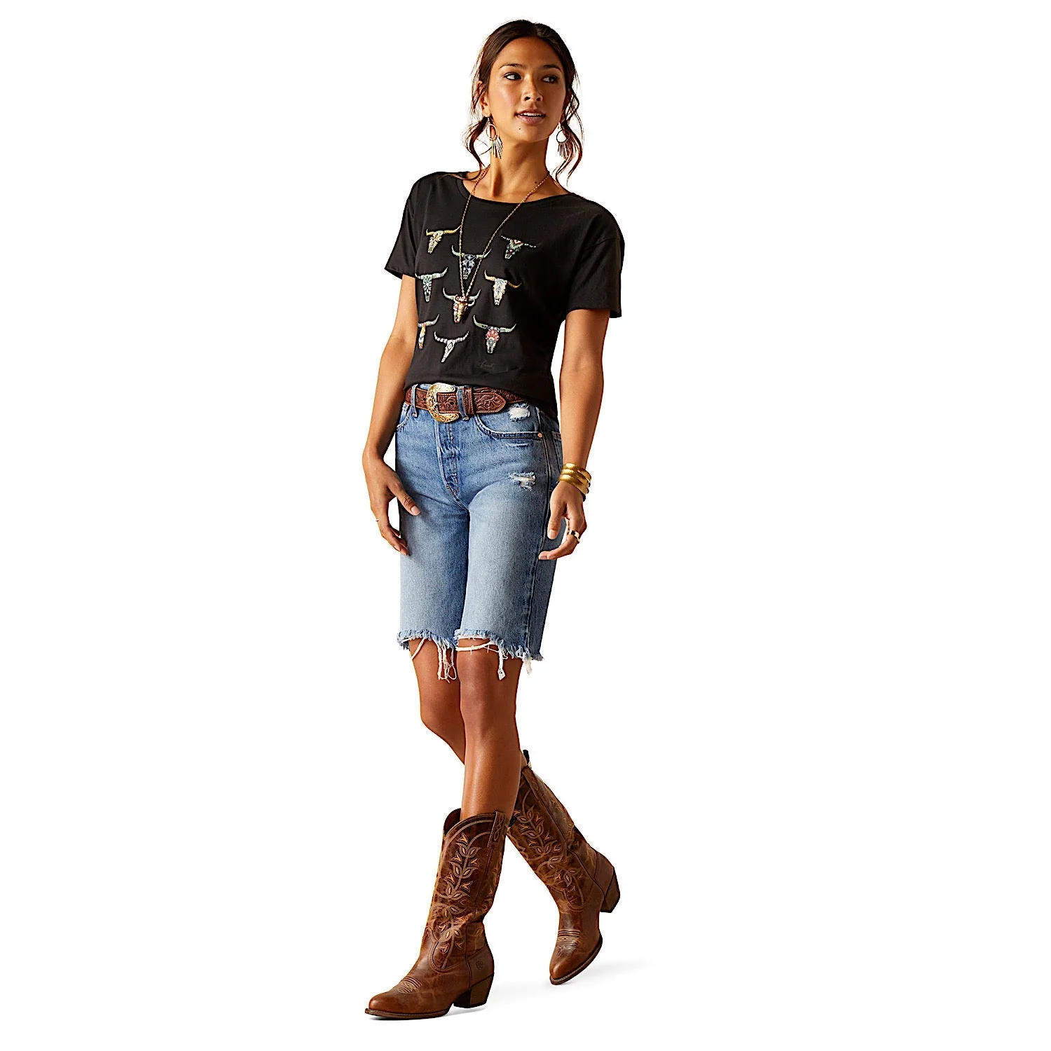 Ariat Women's Ultra High Rise 10" Jazmine Short - California - Image 3