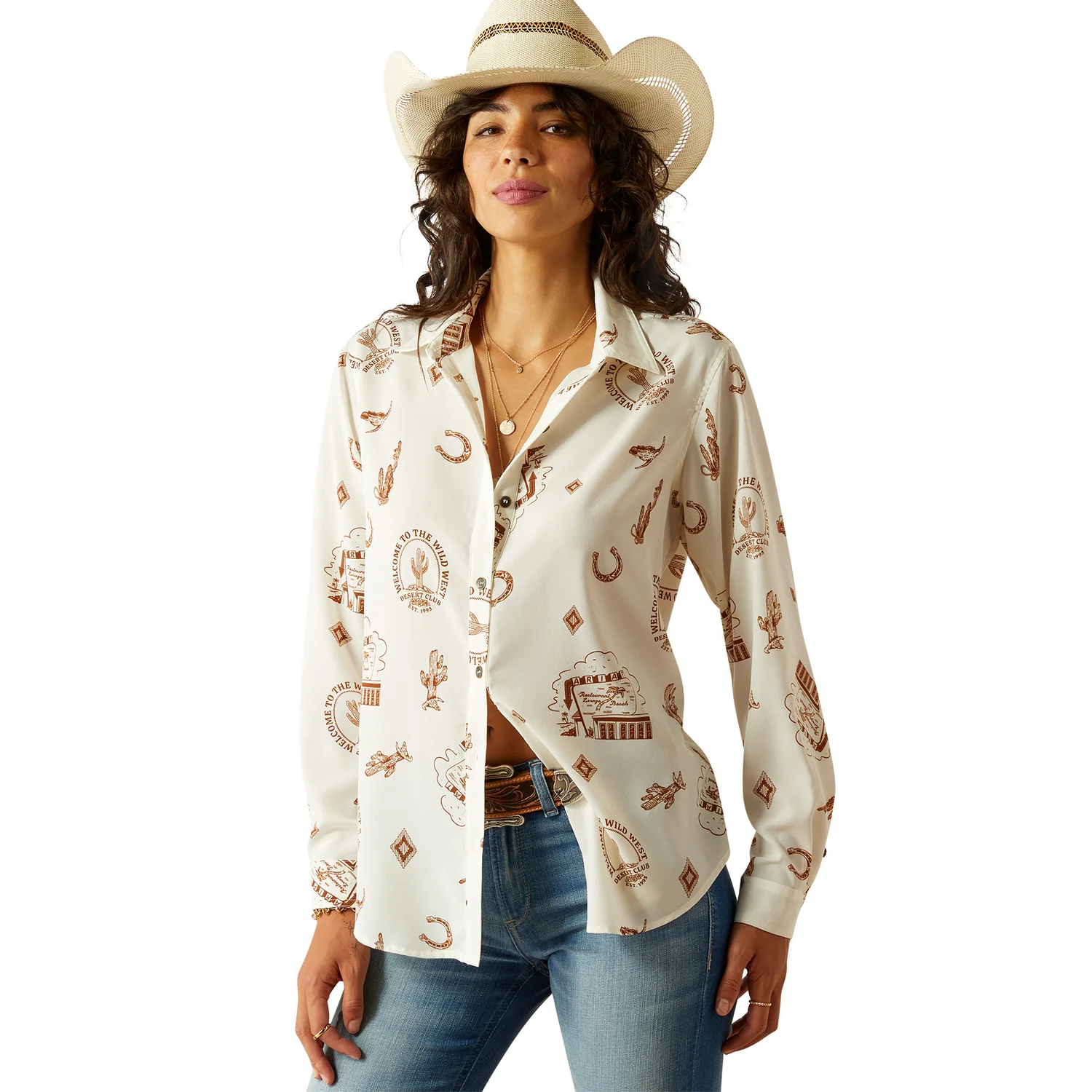 Ariat Women's Homestyle Button Up Shirt - Road Trip Print