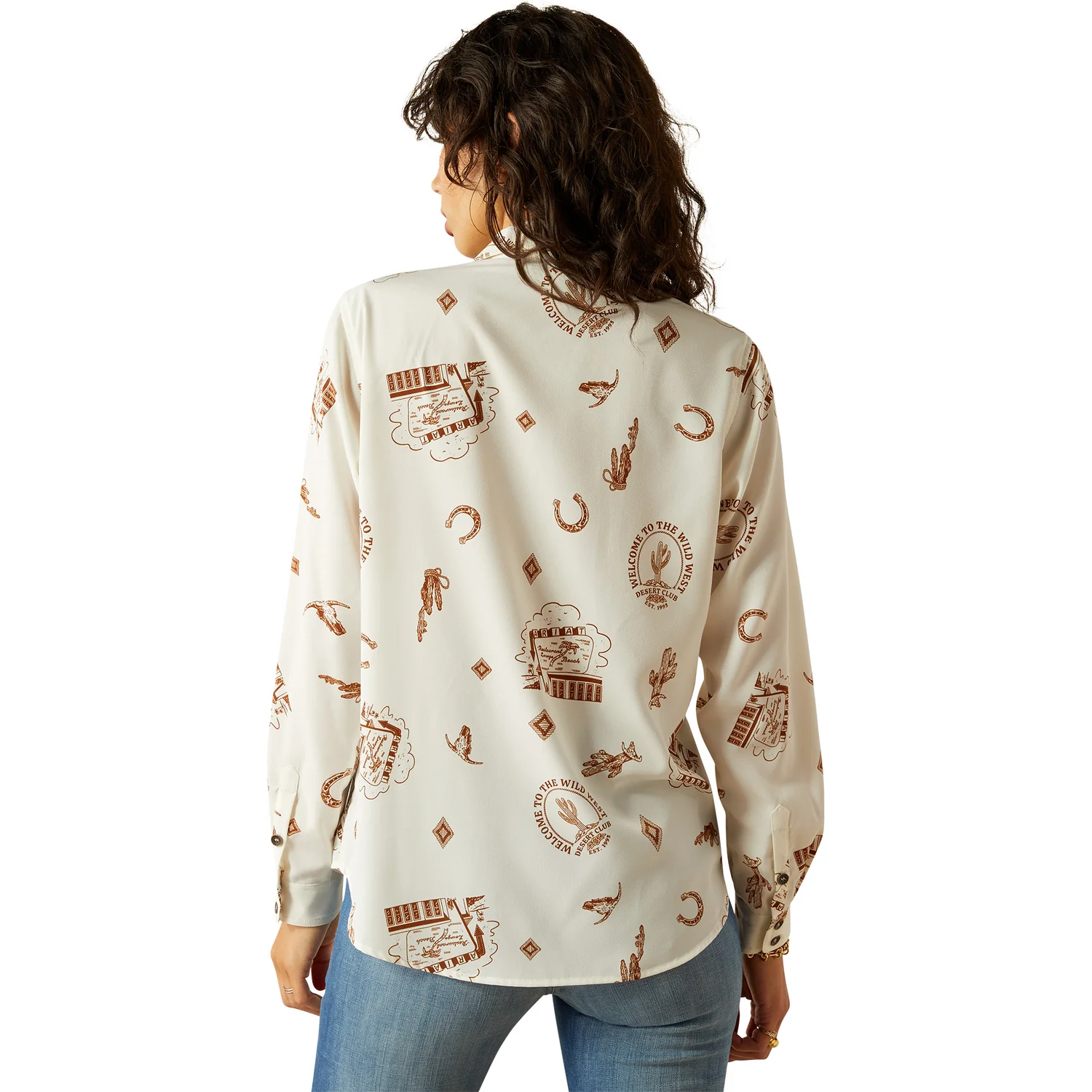 Ariat Women's Homestyle Button Up Shirt - Road Trip Print - Image 2