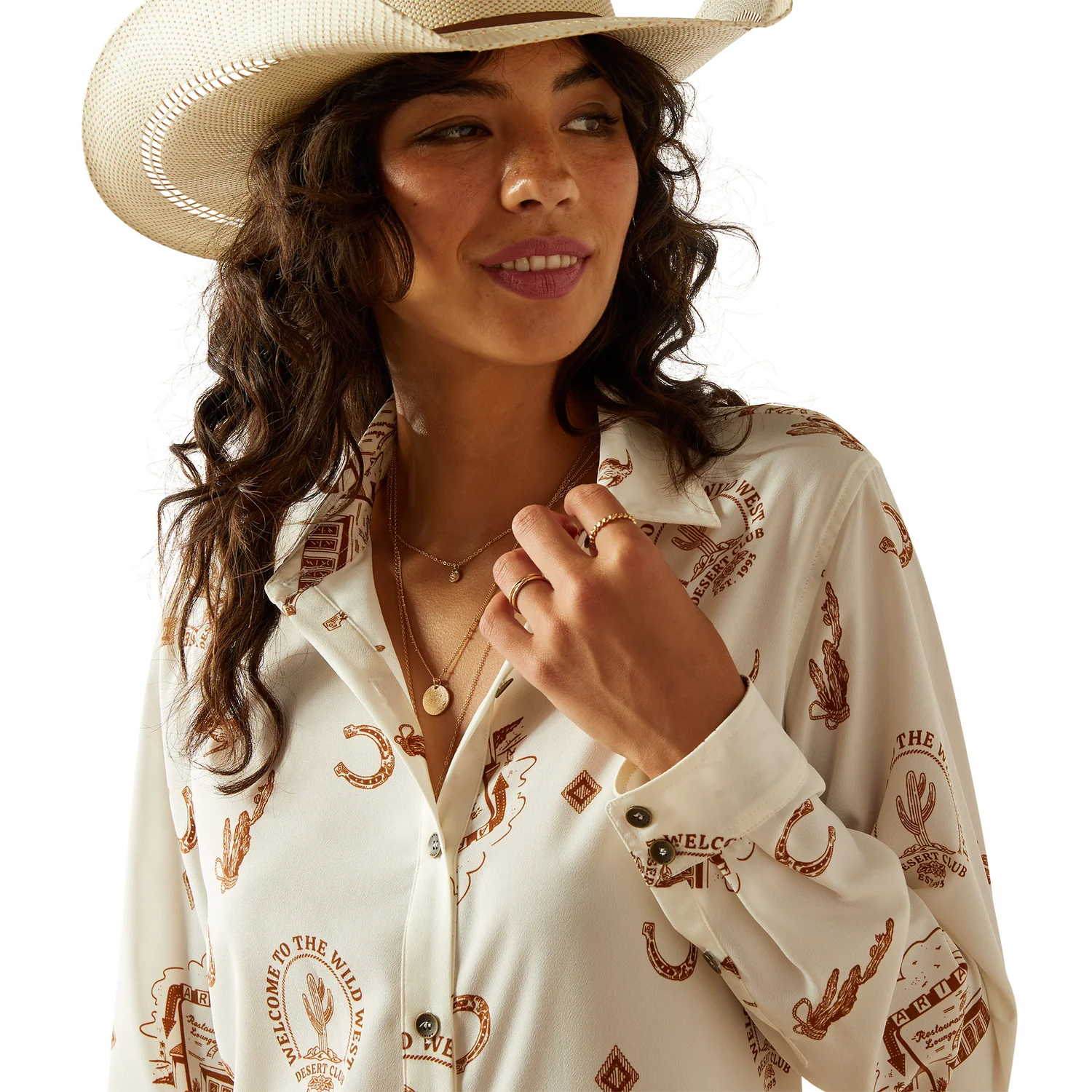 Ariat Women's Homestyle Button Up Shirt - Road Trip Print - Image 3