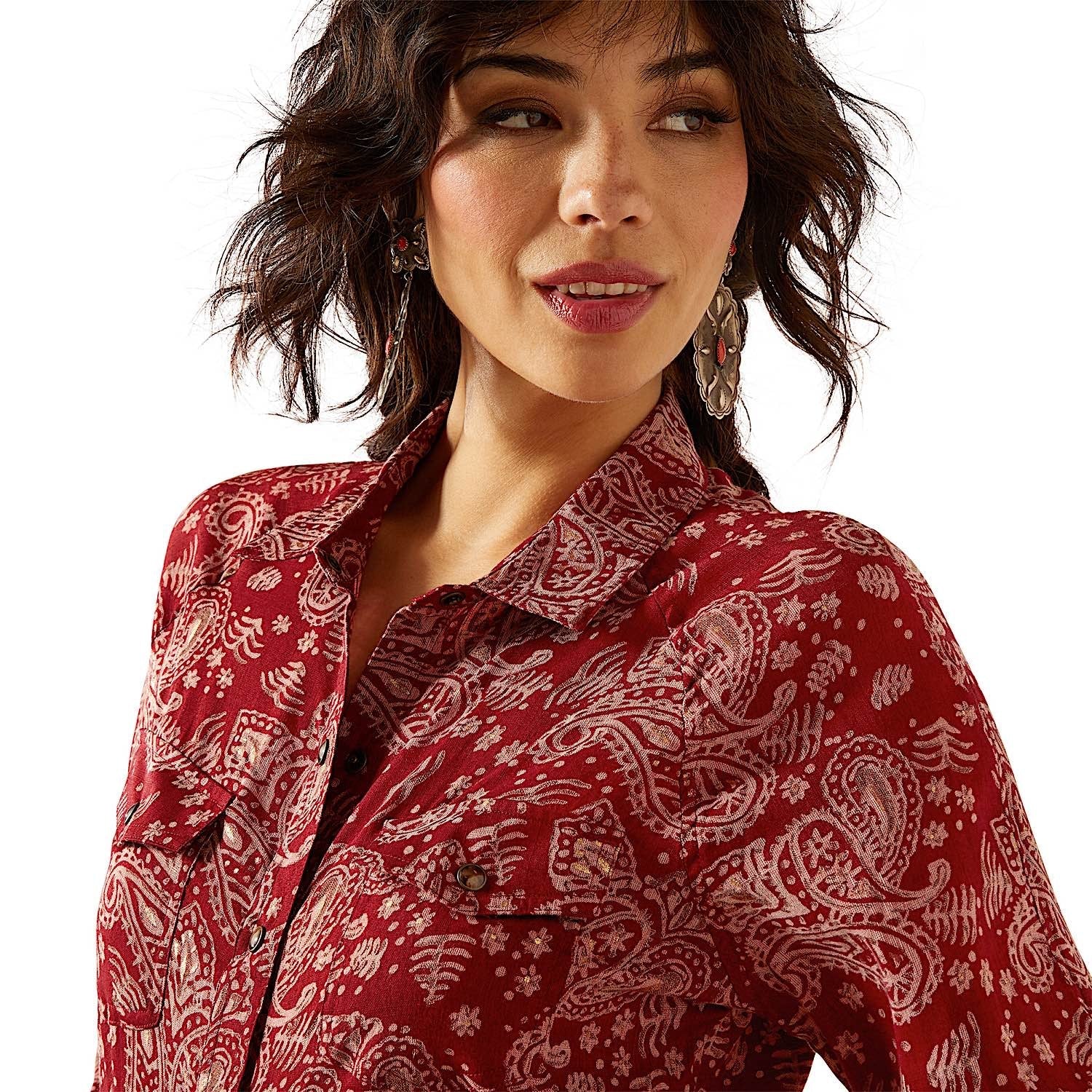 Ariat Women's Imprints Shirt - Antique Paisley - Image 3