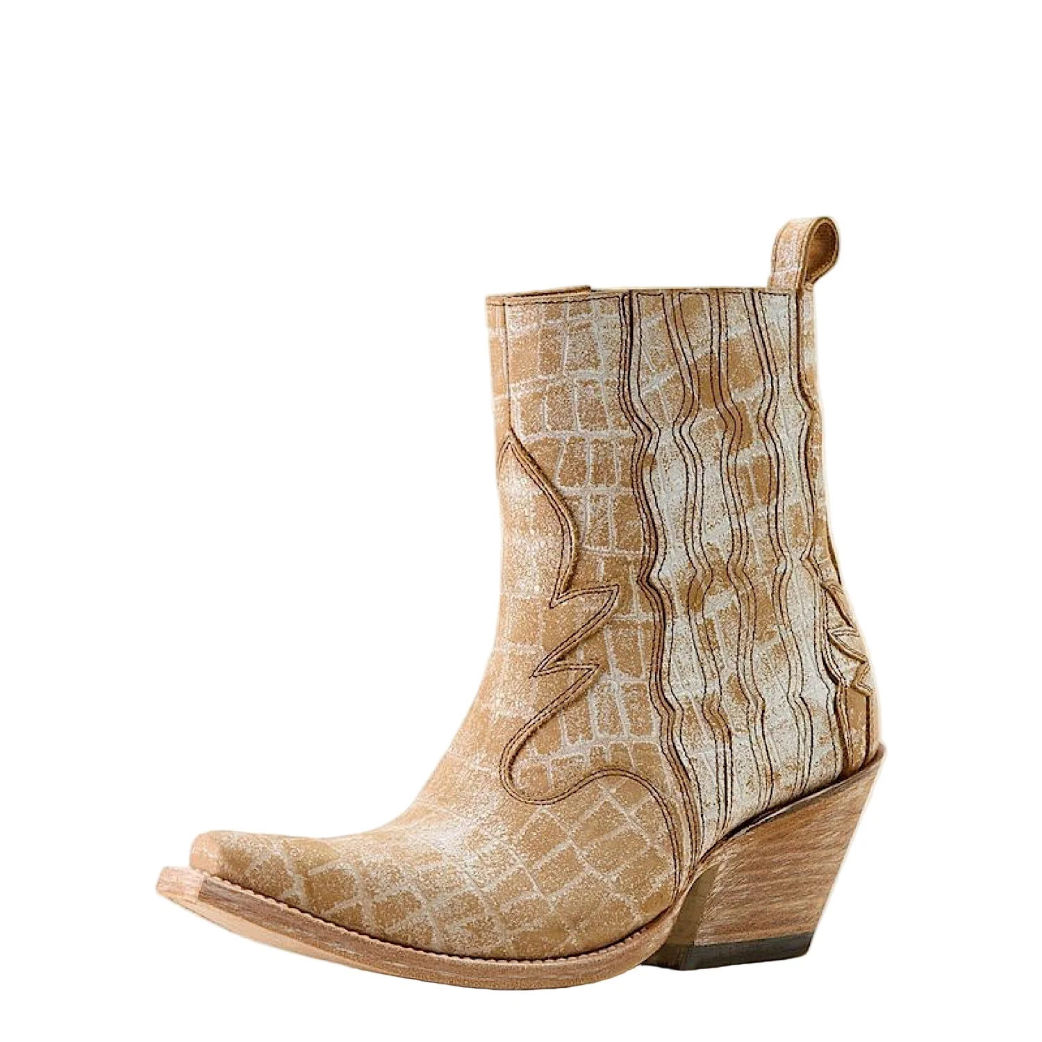 Ariat Women's Jade X Toe Heeled Ankle Boot - Distressed Crema