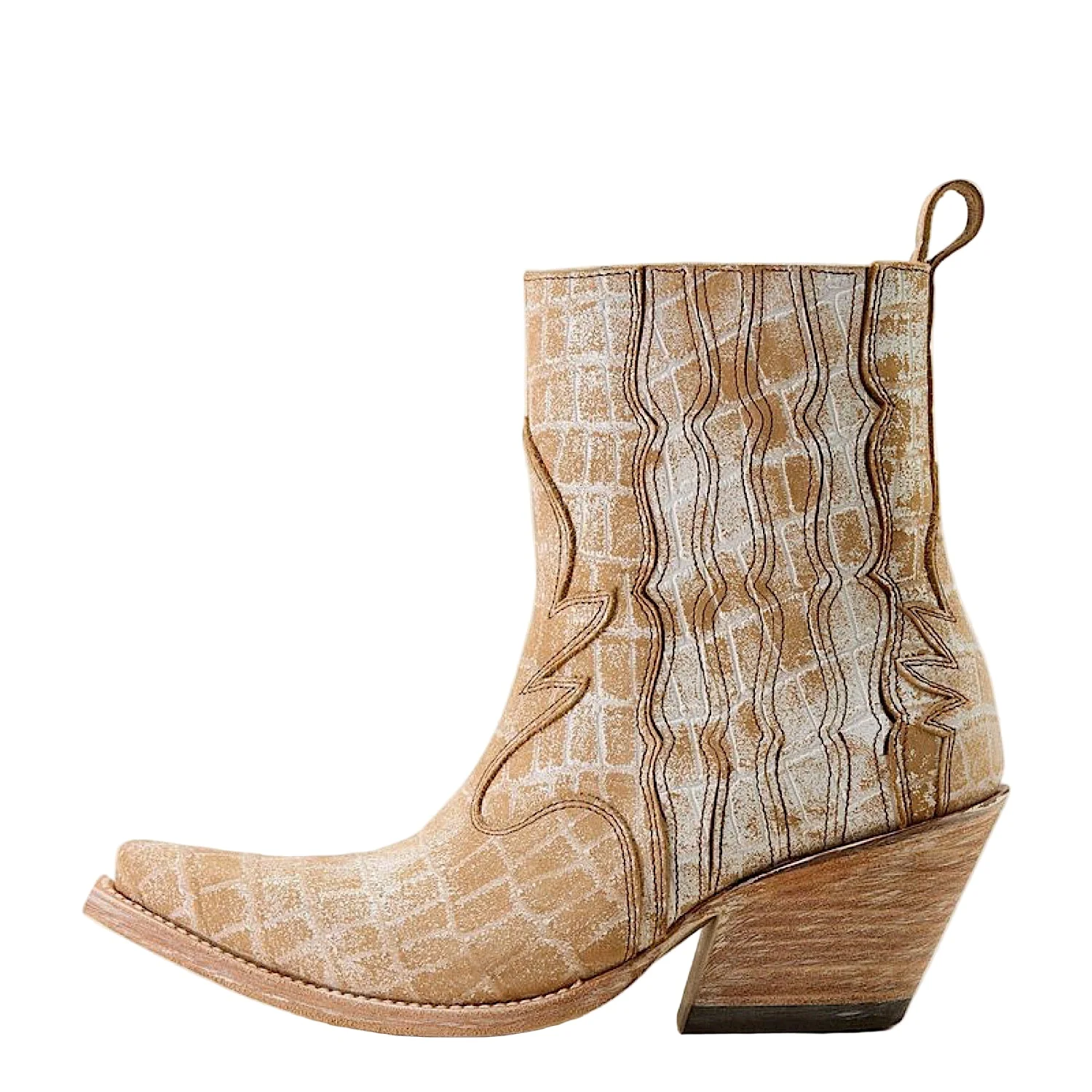 Ariat Women's Jade X Toe Heeled Ankle Boot - Distressed Crema - Image 2