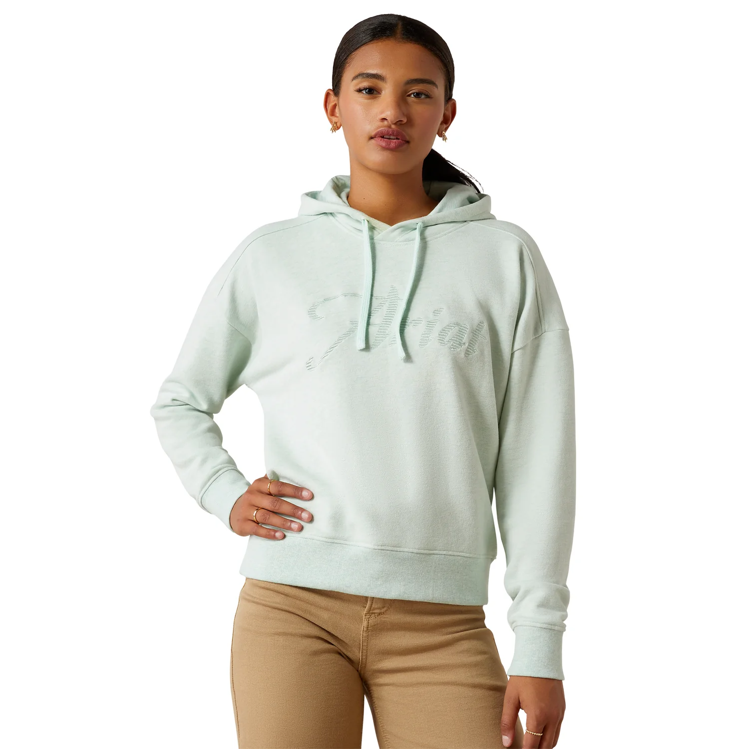 Ariat Women's Just Hoodie - Beach Glass Heather - Image 3