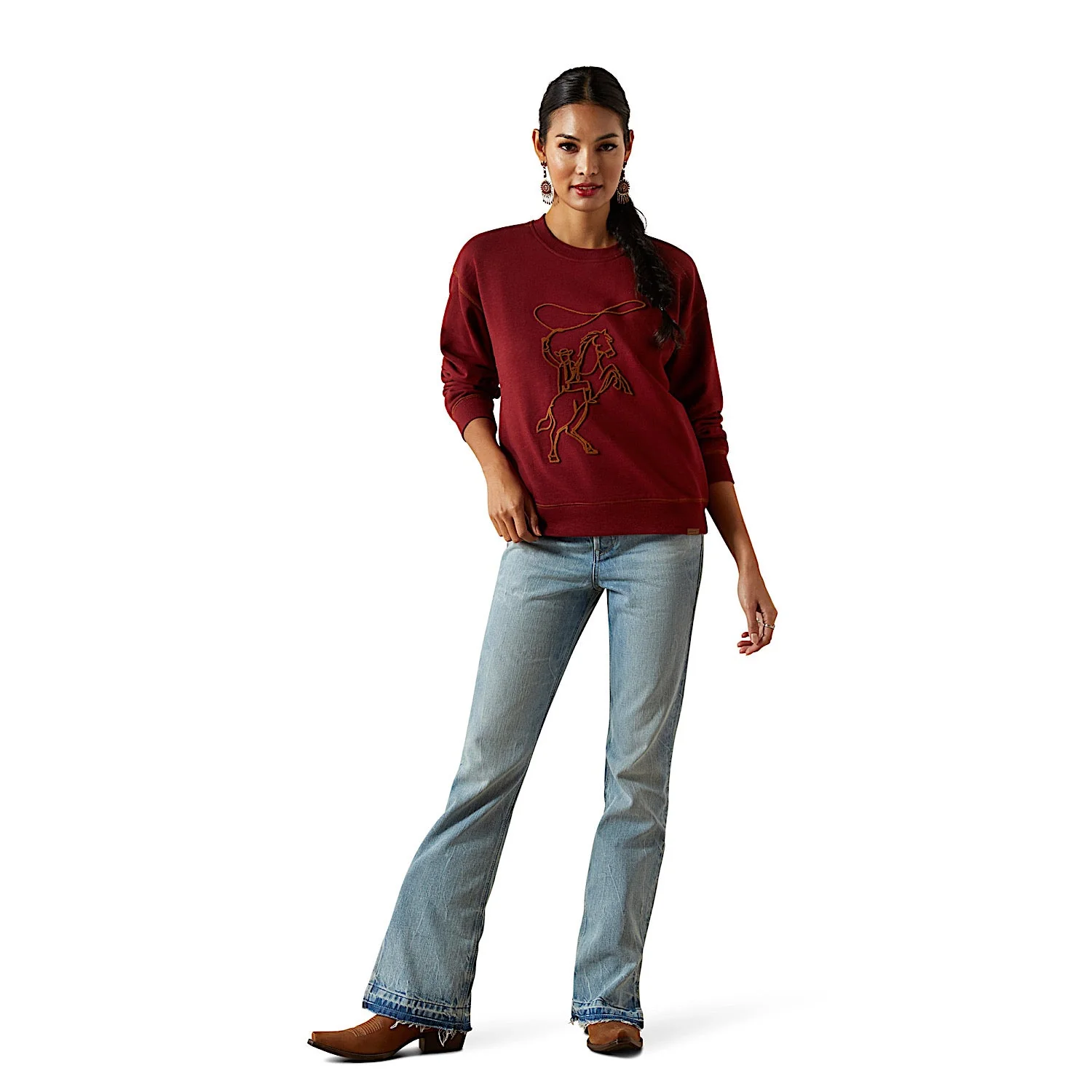 Ariat Women's Lasso Sweatshirt - Cabernet - Image 3