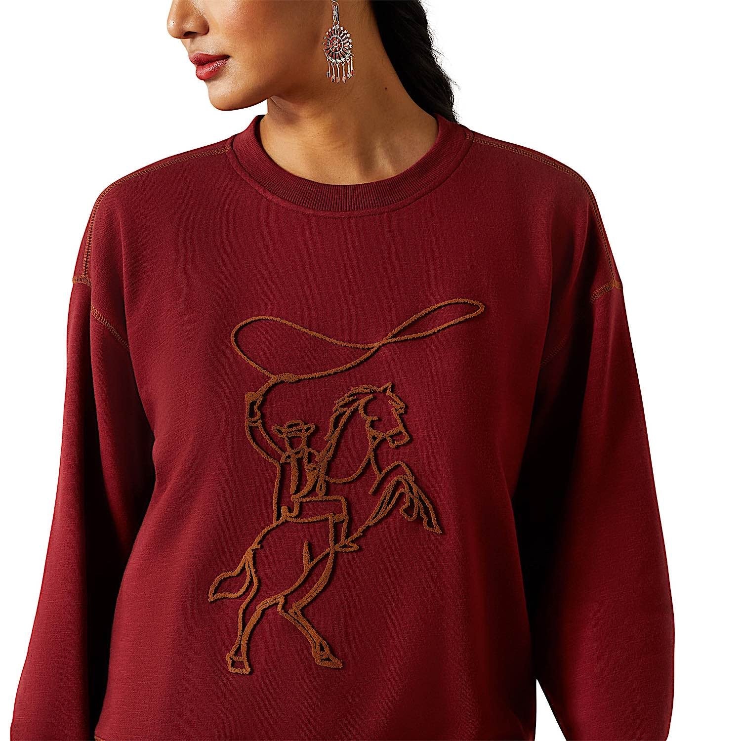 Ariat Women's Lasso Sweatshirt - Cabernet - Image 4