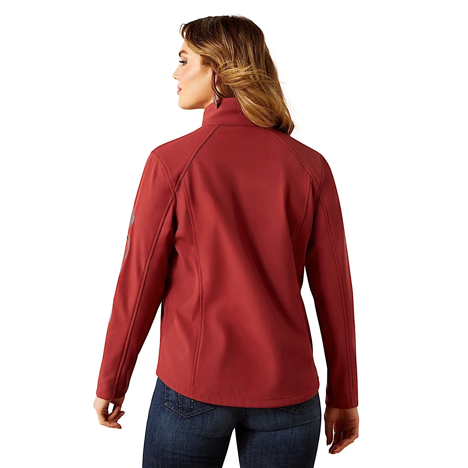 Ariat Women's Logo Softshell Jacket - Burnt Russet/Stripe - Image 2