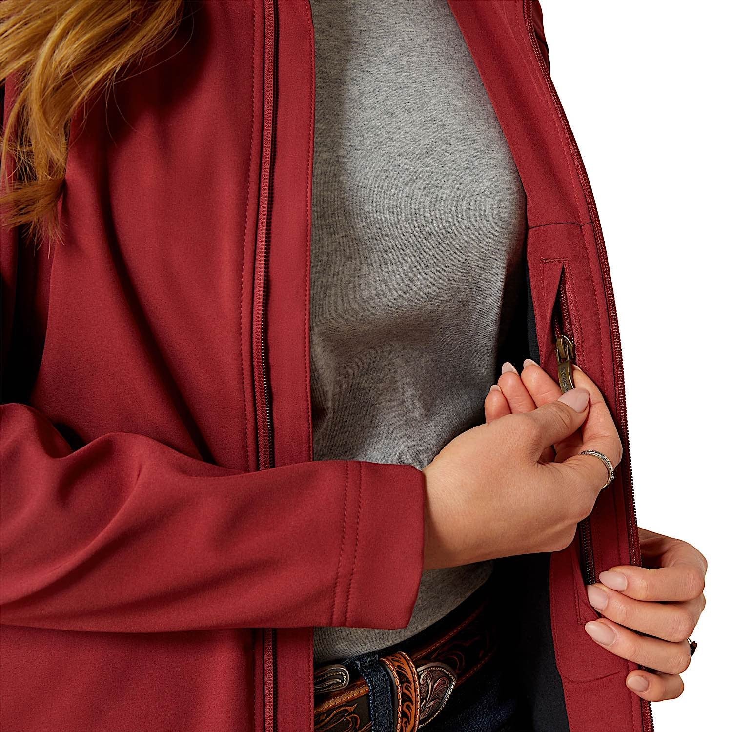 Ariat Women's Logo Softshell Jacket - Burnt Russet/Stripe - Image 5
