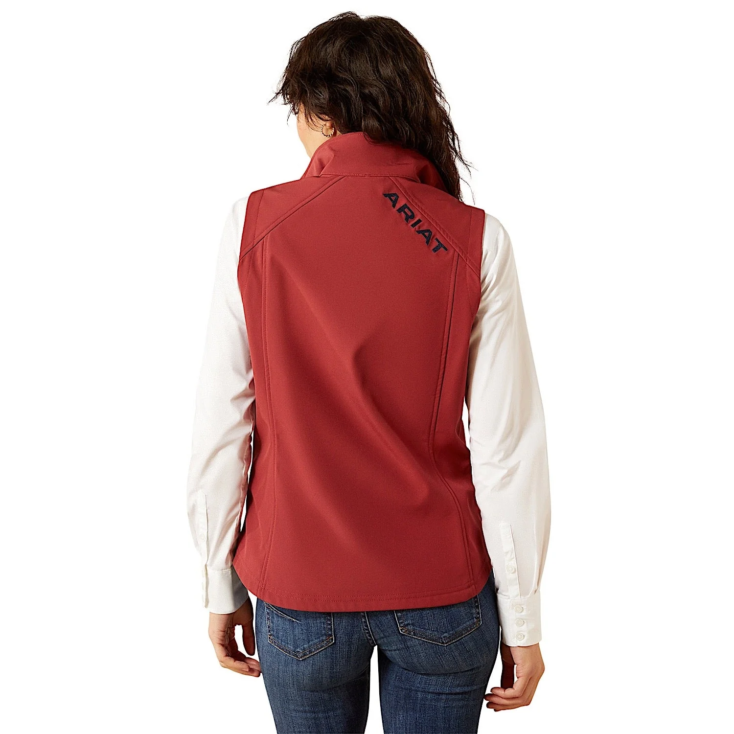 Ariat Women's Logo Softshell Vest - Burnt Russet / Stripe - Image 2