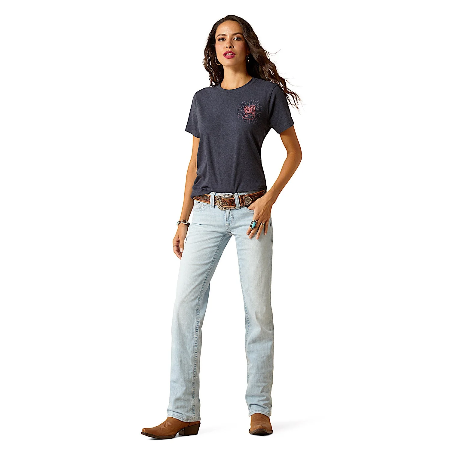 Ariat Women's Low Rise Zayla Straight Leg Jean - Claremont - Image 3