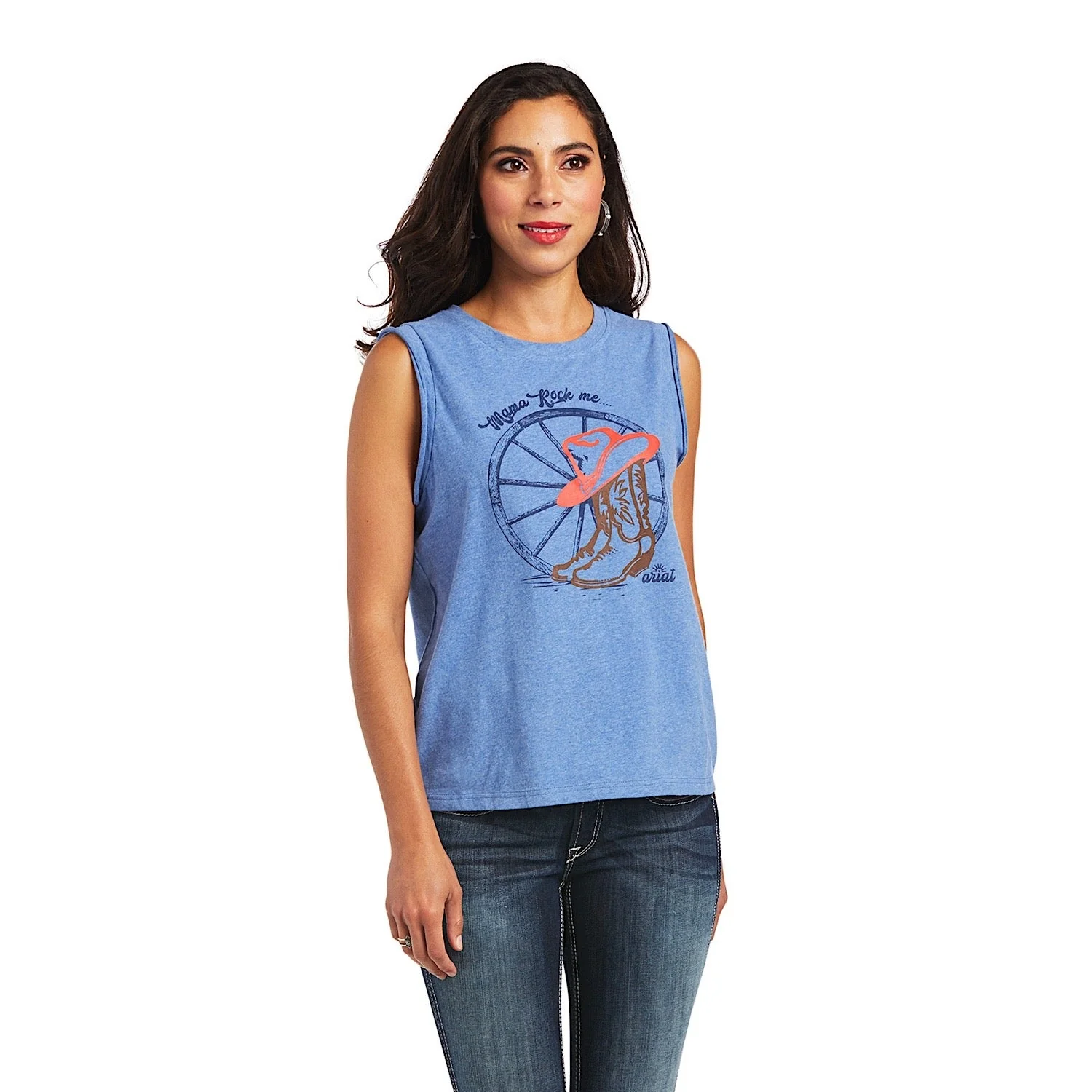 Ariat Women's Mama Sleeveless Tee Reykjavik Blue