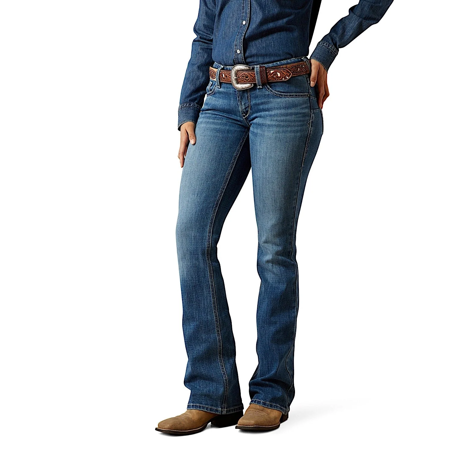Ariat Women's Mid Rise Aisha Boot Cut Jeans - Ithica