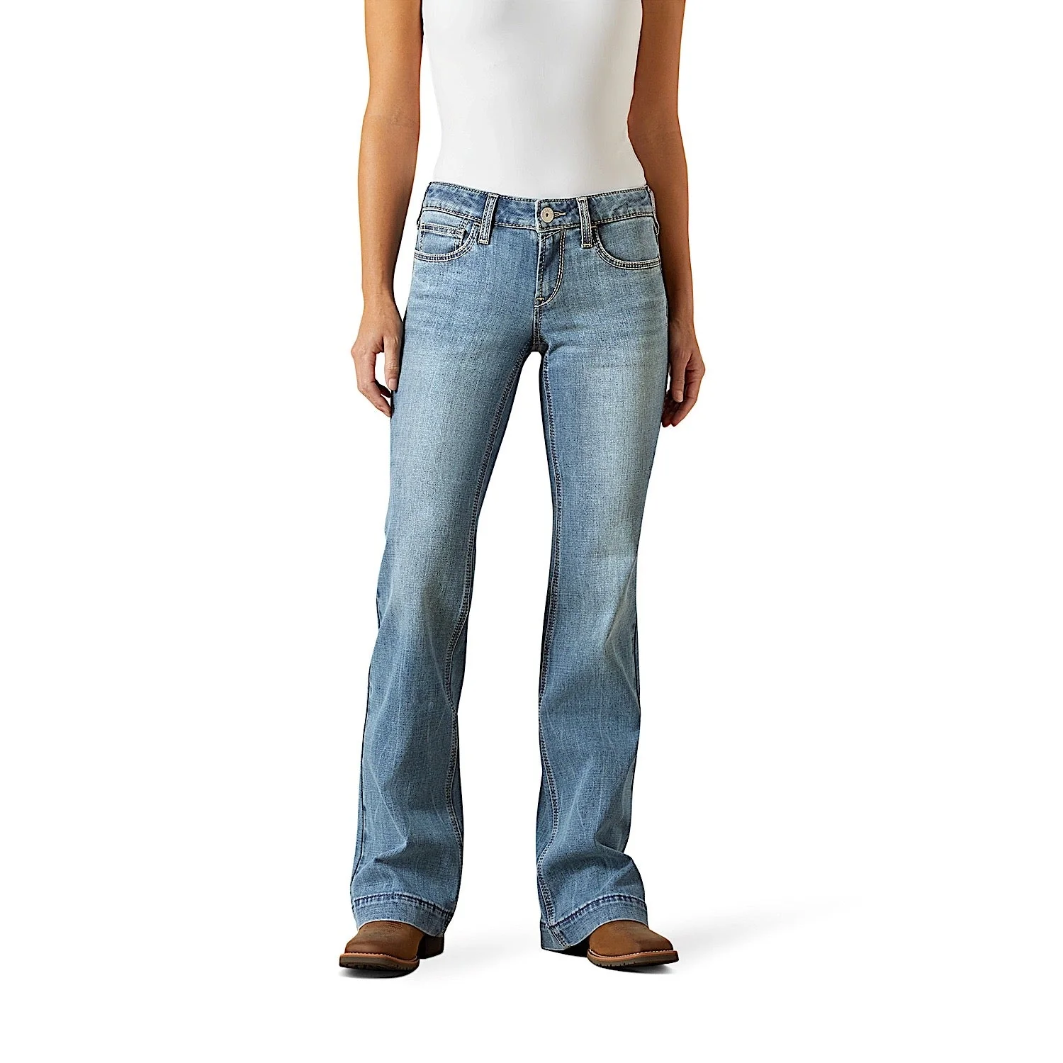 Ariat Women's Mid Rise Giovana Wide Leg Slim Trouser Jeans - Petaluma