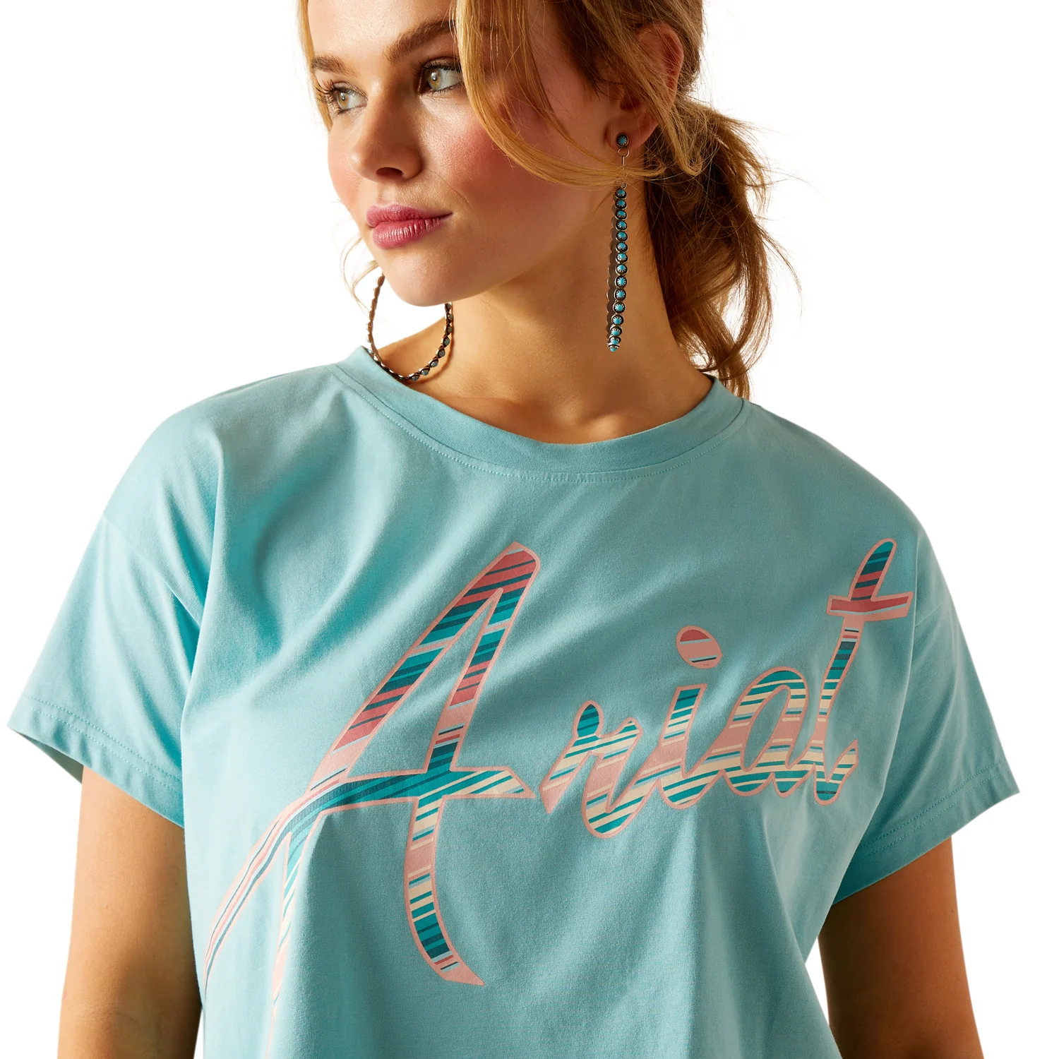 Ariat Women's Mills Cropped T-Shirt - Marine Blue - Image 3