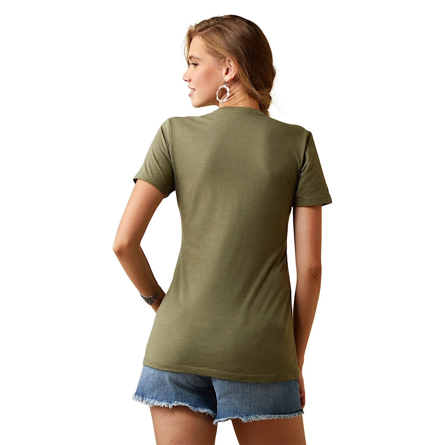 Ariat Womens Mustang Fever Tee Military Heather - Image 4