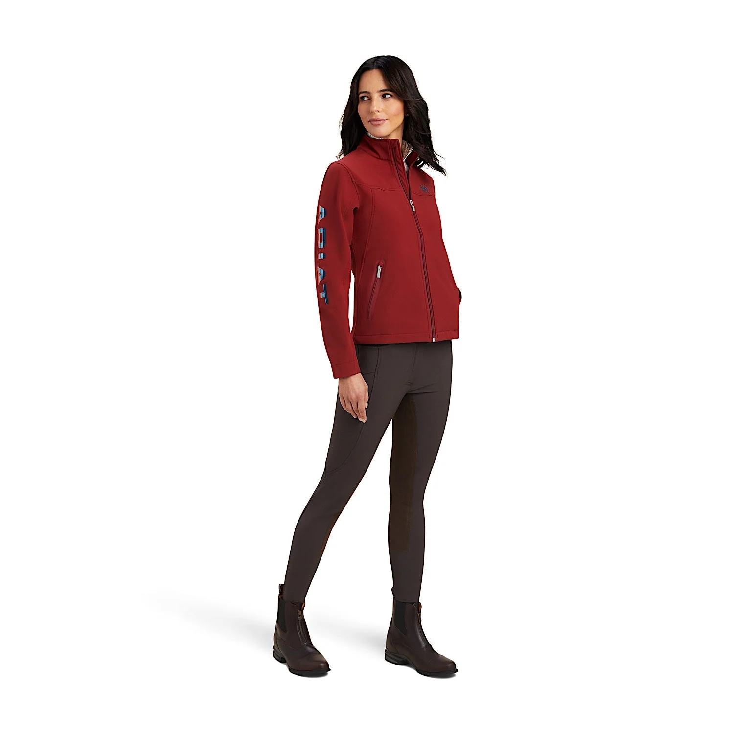 Ariat Women's New Team Softshell Jacket Rouge Red/Celestial Serape - Image 3