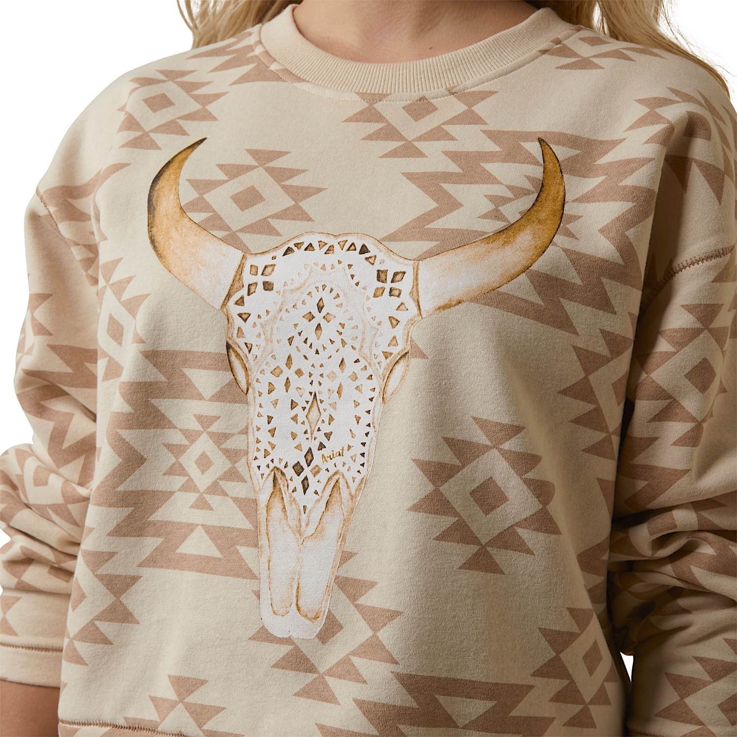 Ariat Women's O'Keefe Sweatshirt Brazilian Sand - Image 3