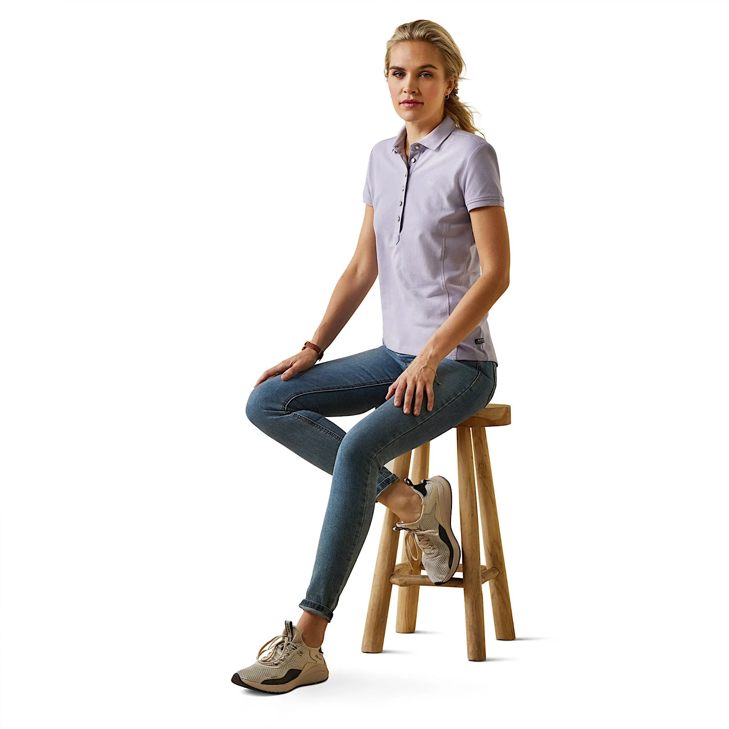 Ariat Womens Prix 2.0 SS Polo Heirloom Lilac - Image 2
