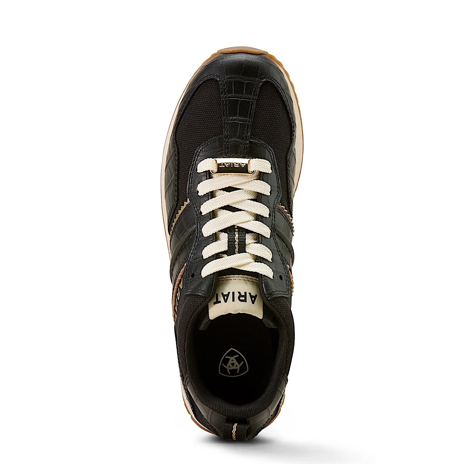 Ariat Women's Ranch Runner Shoe - Black/Luxe Caviar Croc Print - Image 4