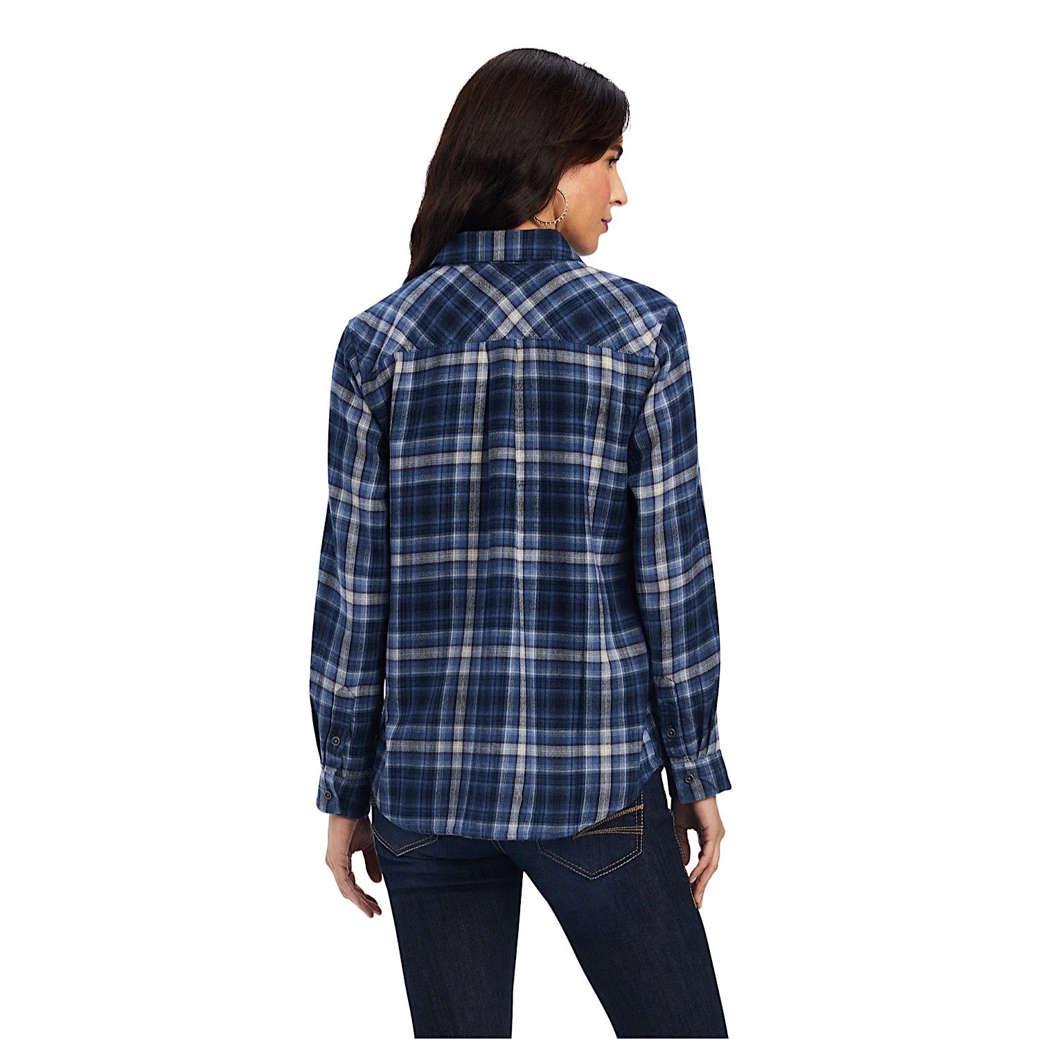 Ariat Women's REAL Billie Jean Shirt - Blue Skies Plaid - Image 2