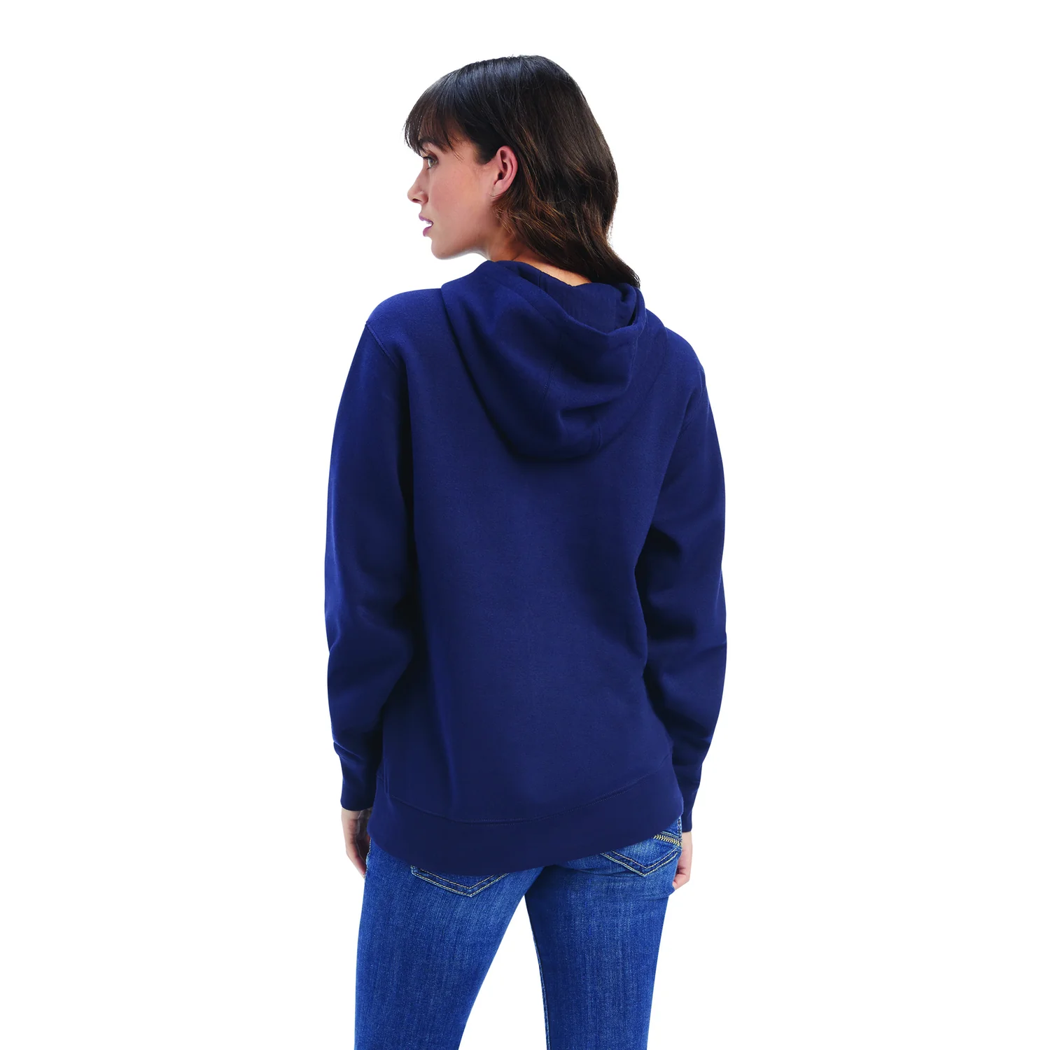 Ariat Womens REAL Shield Logo Hoodie - Navy Eclipse - Image 2