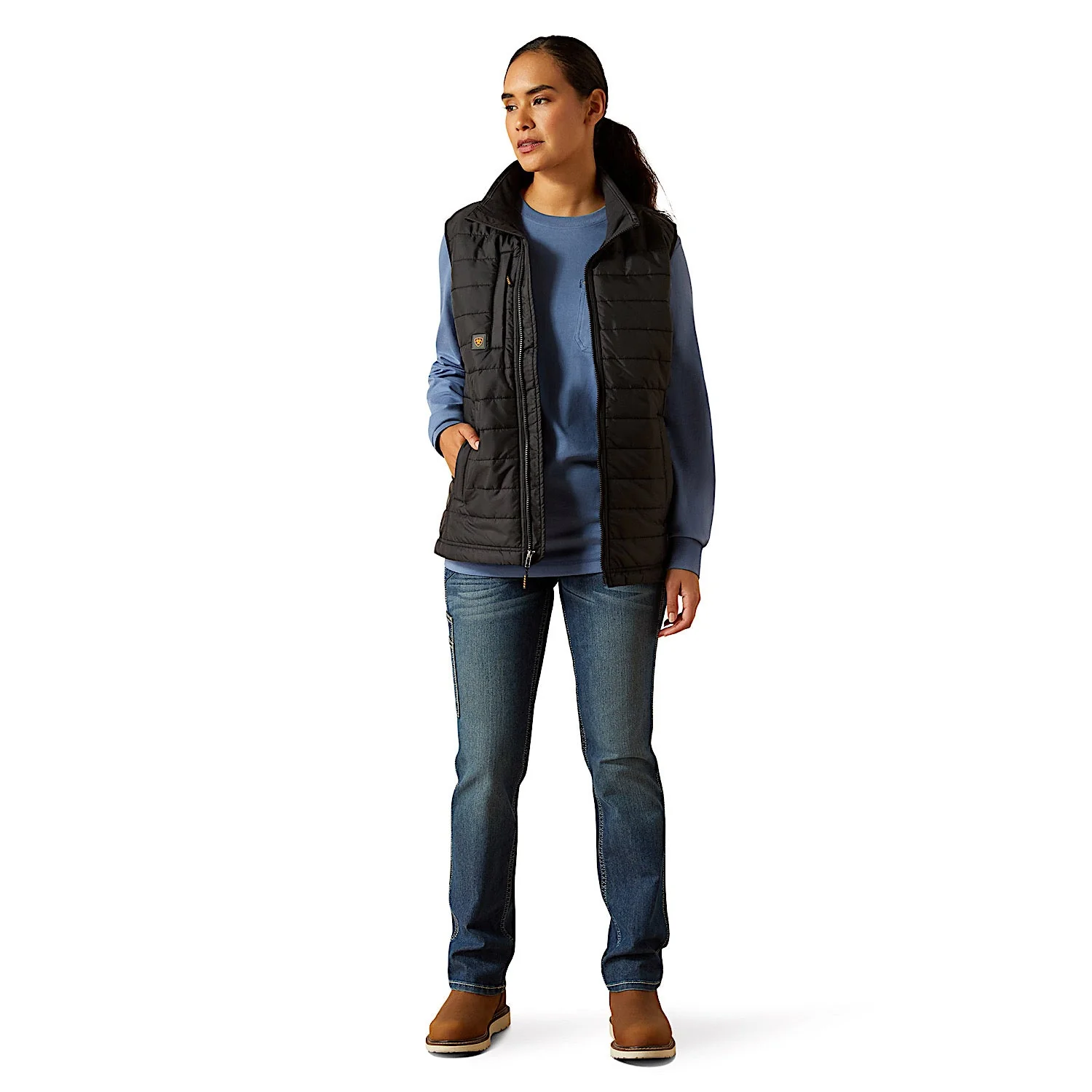 Ariat Women's Rebar Condura Ripstop Lightweight Insulated Vest - Black - Image 3