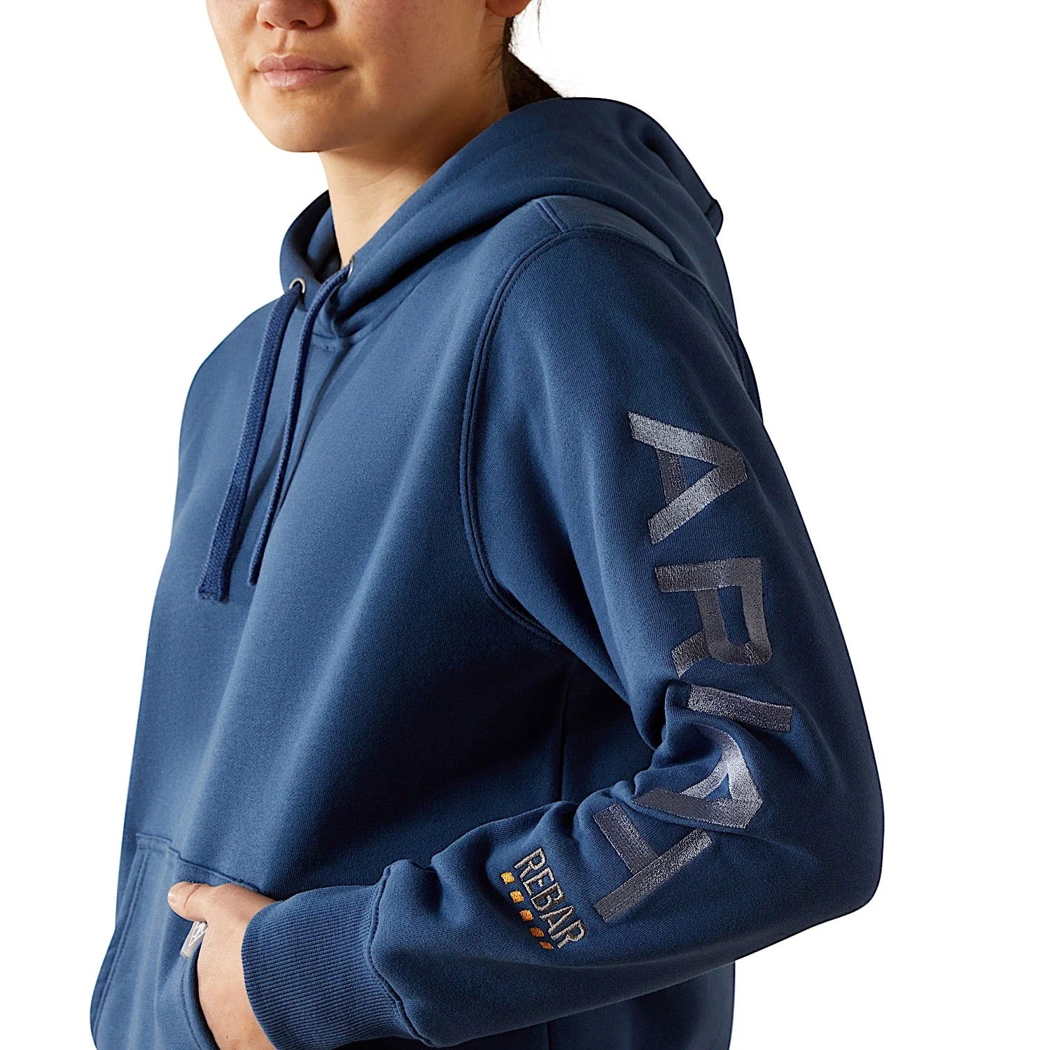 Ariat Women's Rebar Graphic Hoodie - Ensign Blue/Endless Sky - Image 4