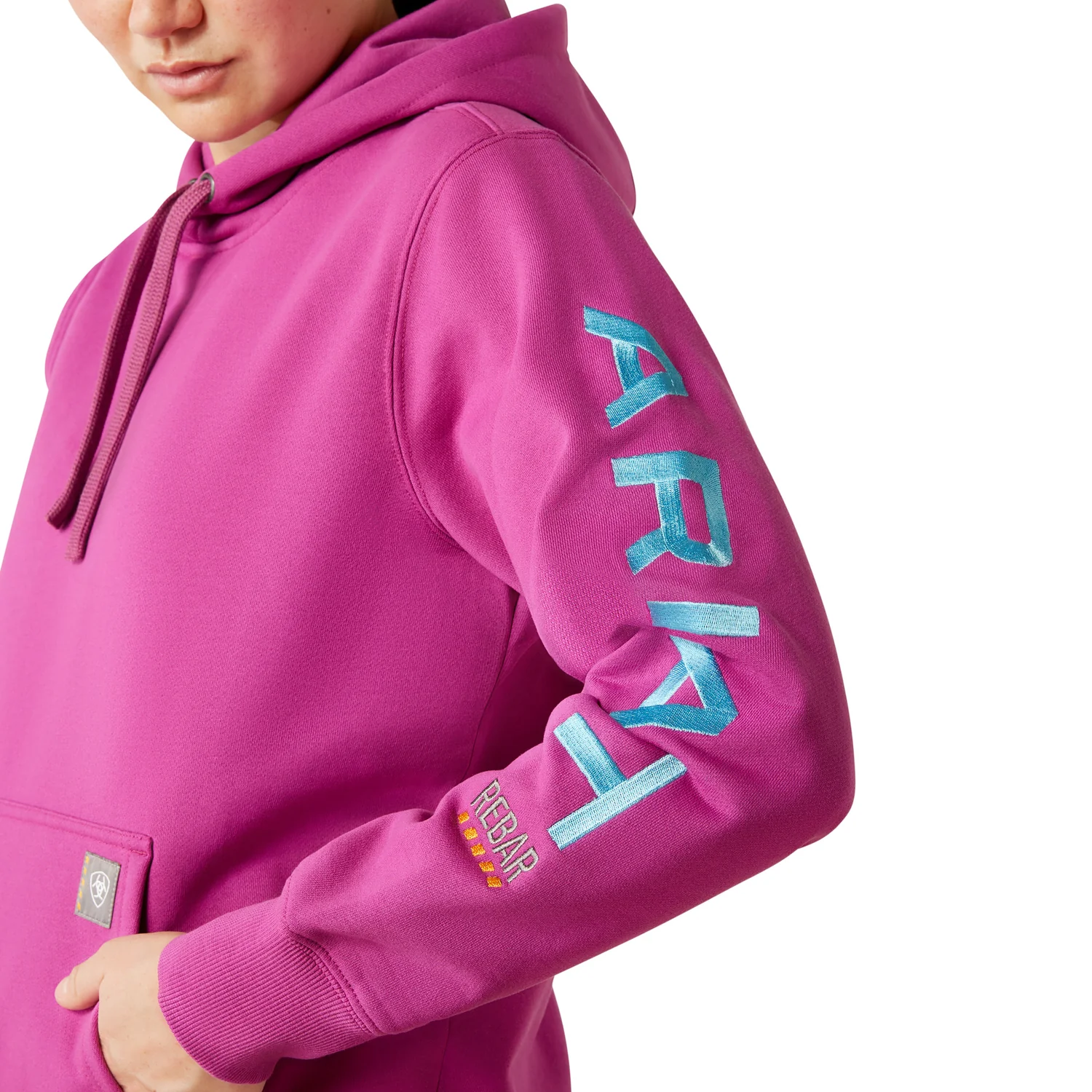 Ariat Women's Rebar Graphic Hoodie - Willowherb/Maui Blue - Image 3