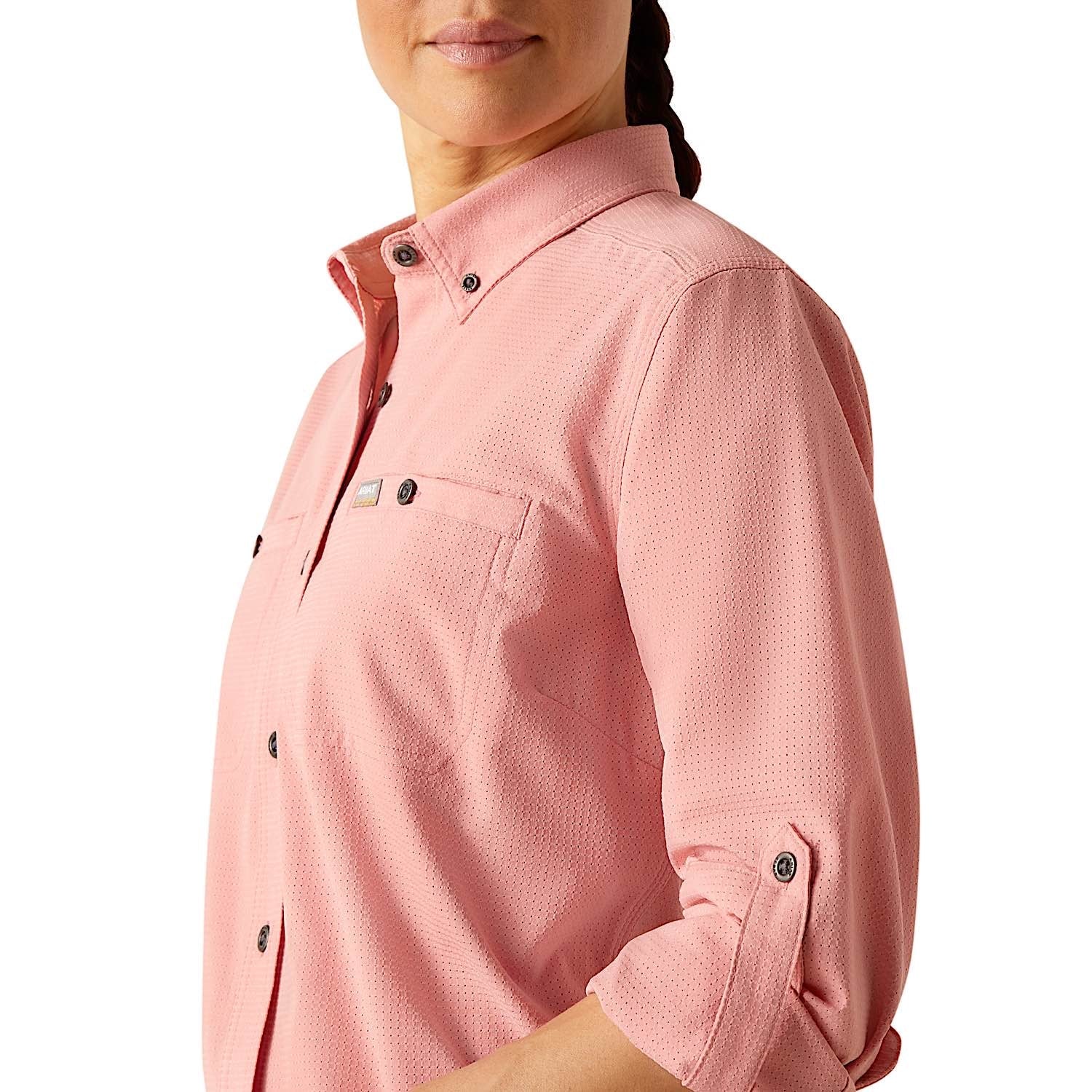 Ariat Women's Rebar Made Tough 360 Airflow Durastretch Work Shirt - Mauveglow - Image 5
