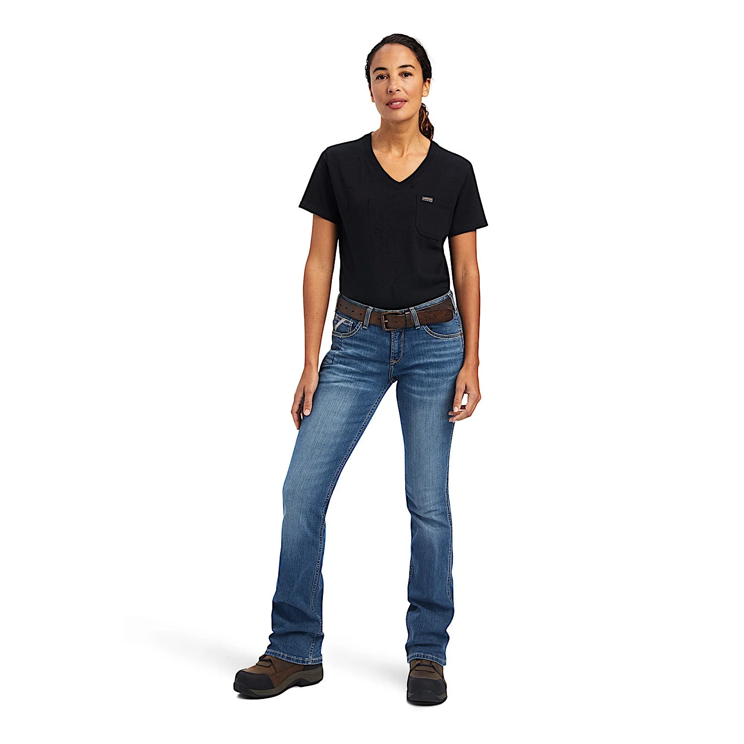 Ariat Women's Rebar Riveter Perfect Rise Boot Cut Jeans - Malibu - Image 3
