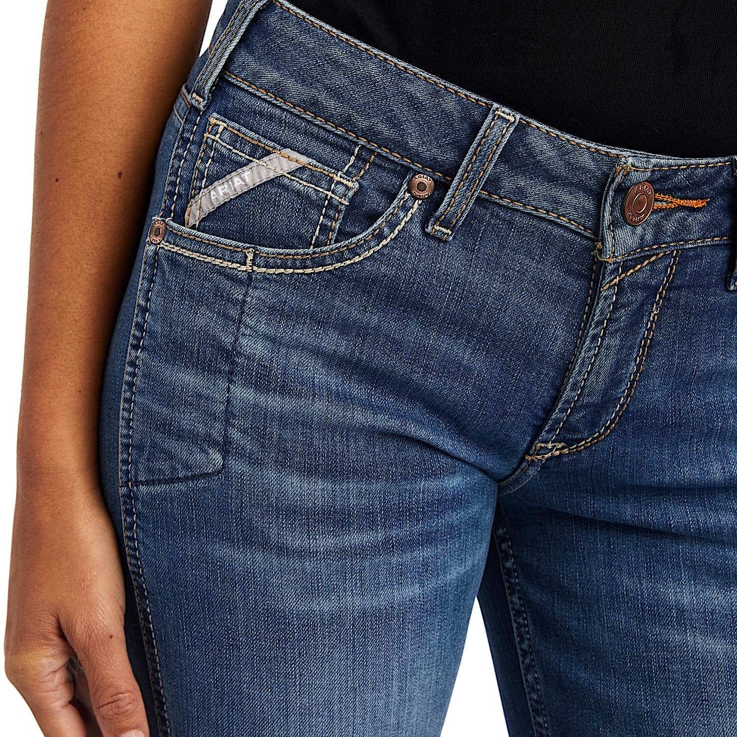 Ariat Women's Rebar Riveter Perfect Rise Boot Cut Jeans - Malibu - Image 4