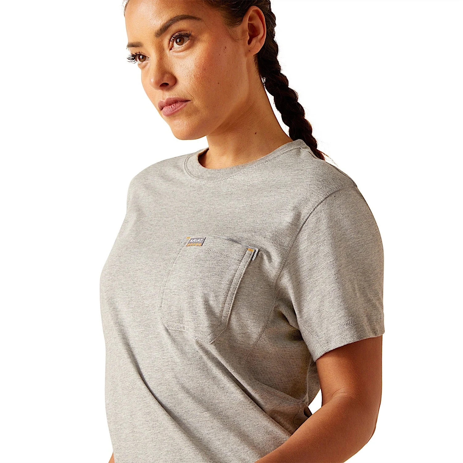 Ariat Women's Rebar Workman True Grit T-Shirt - Heather Grey - Image 4