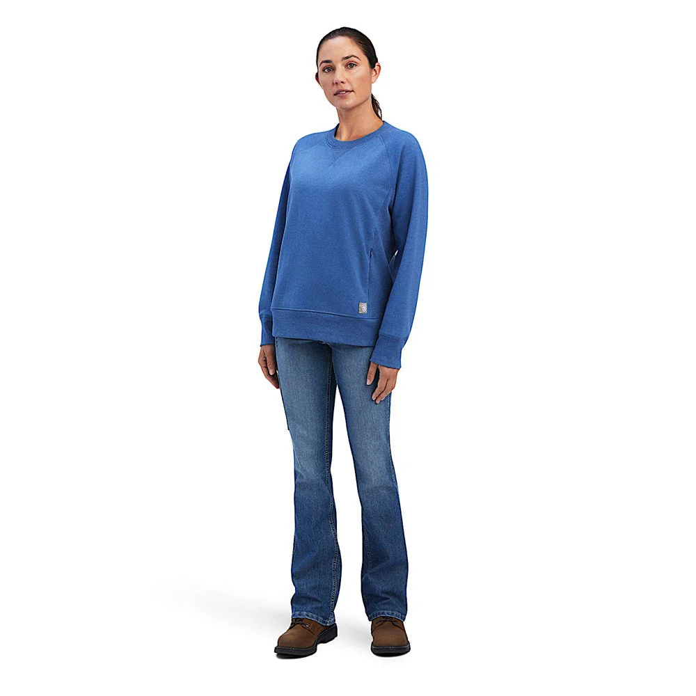Ariat Women's Rebar Fleece Sweatshirt - Navy Heather - Image 4