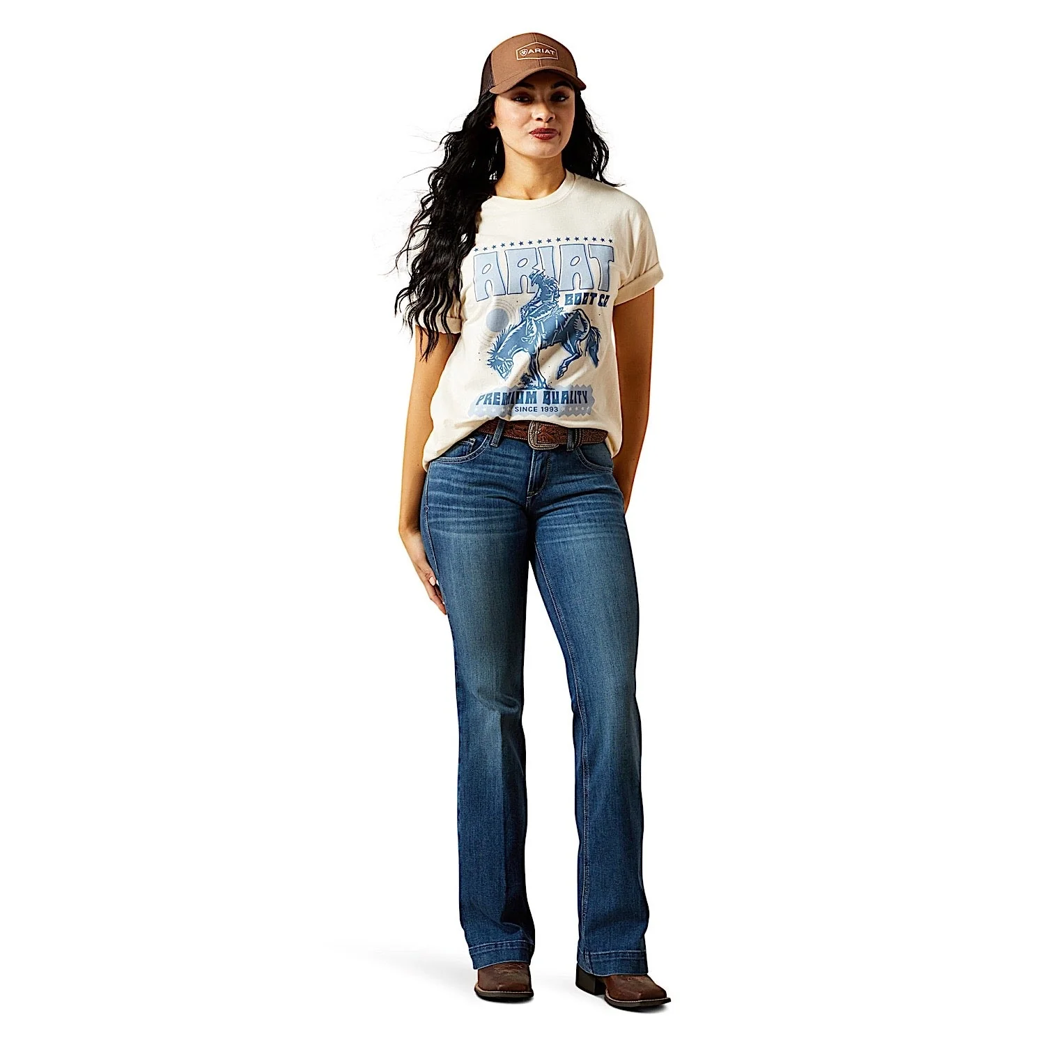 Ariat Women's Retro Block Poster T-Shirt - Natural - Image 2