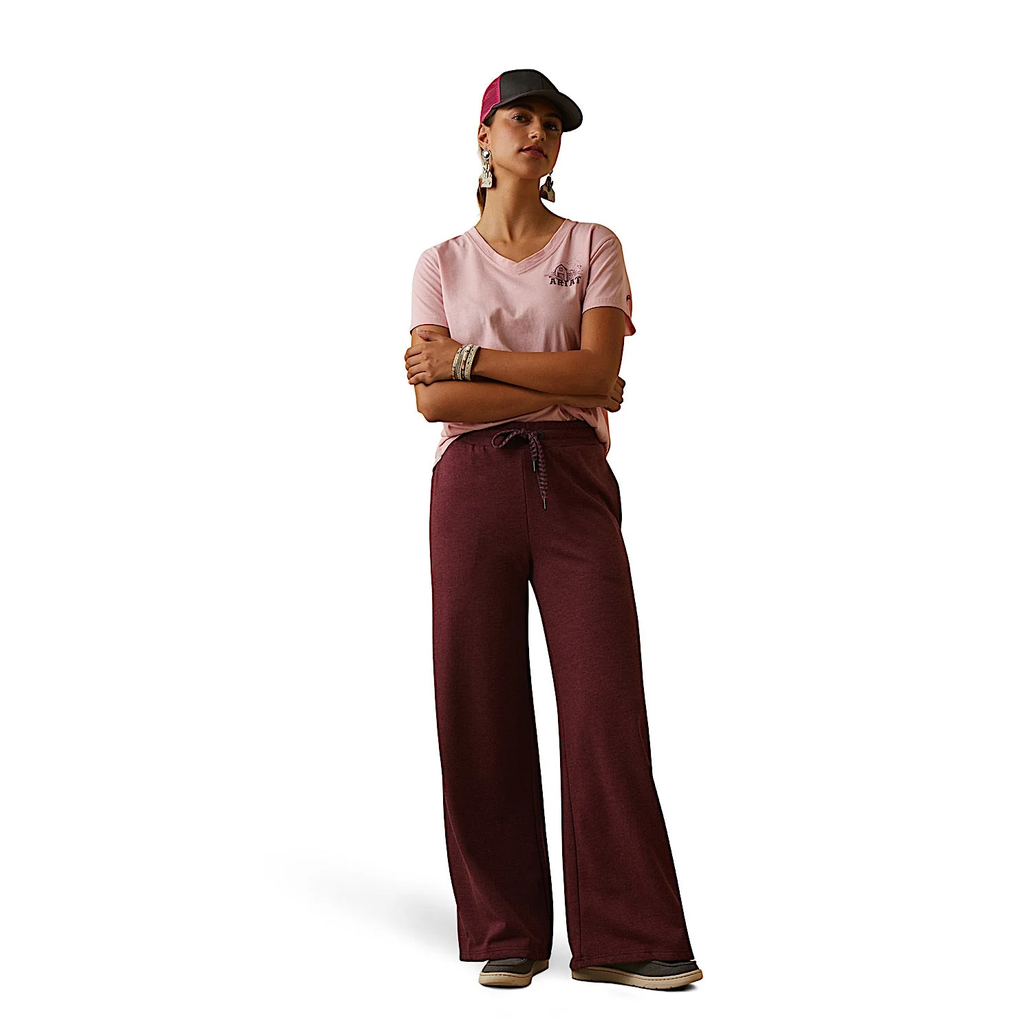 Ariat Women's Road Runner Pant - Maroon Banner - Image 3