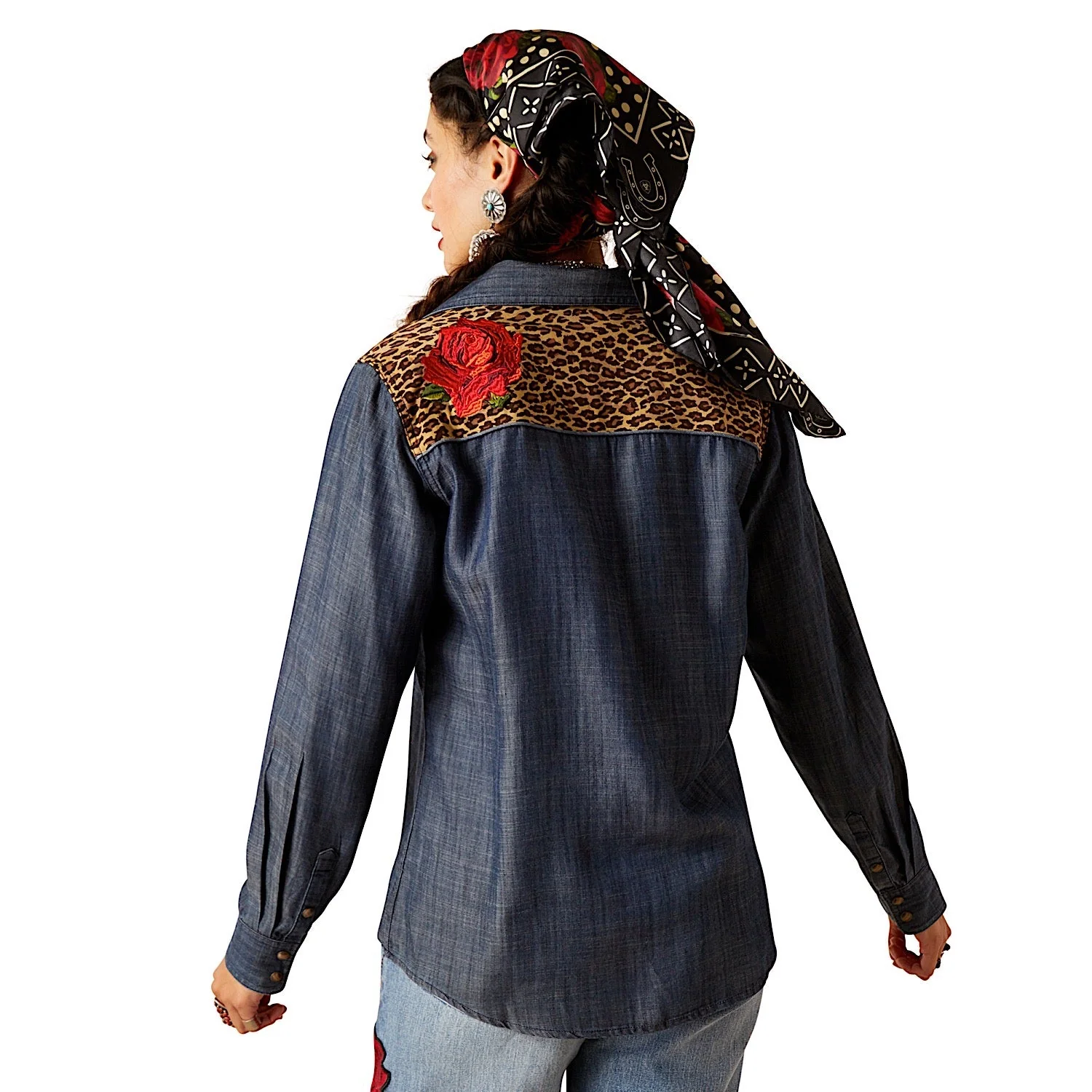 Ariat Women's Rodeo Quincy Layla Rose Shirt - Chambray - Image 2