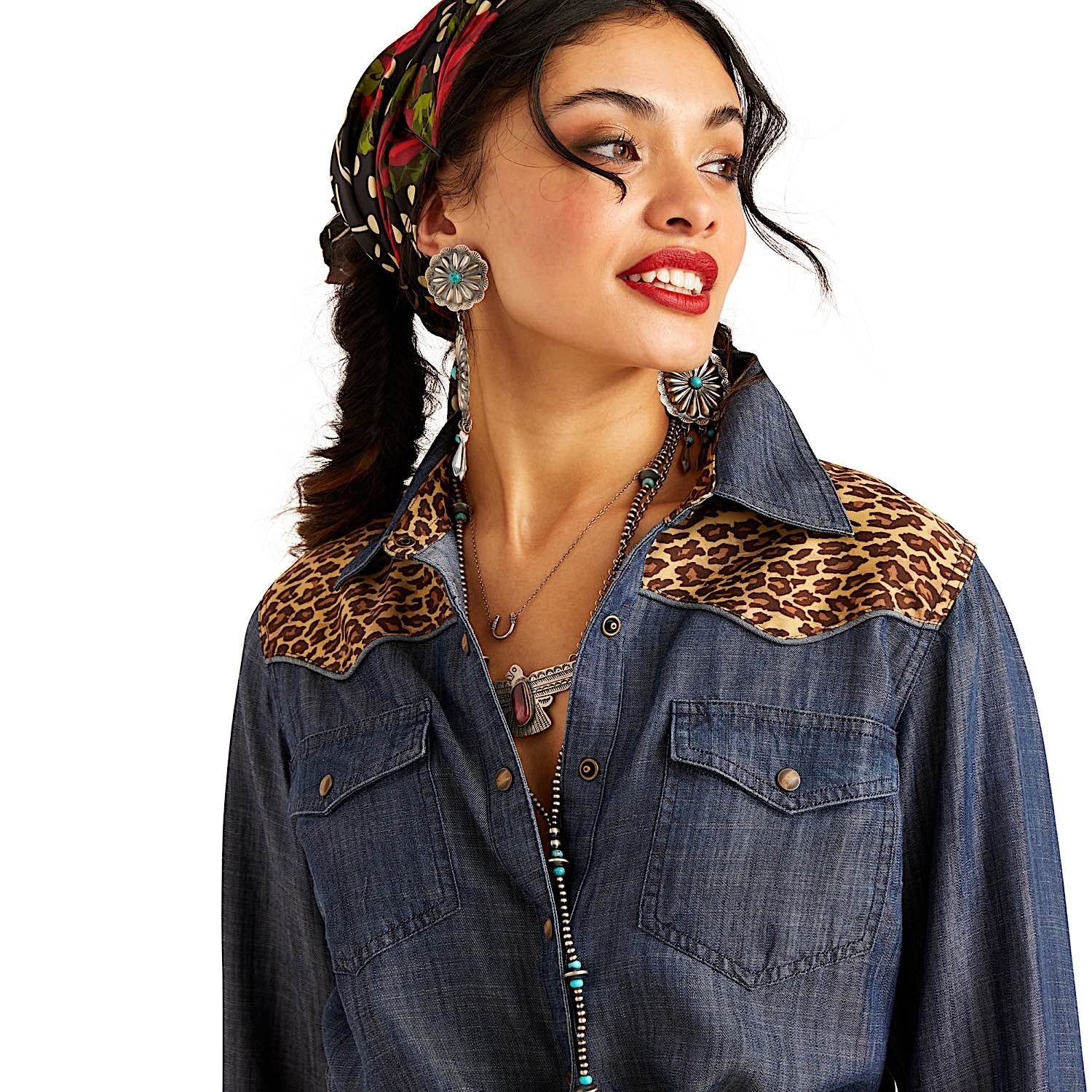 Ariat Women's Rodeo Quincy Layla Rose Shirt - Chambray - Image 5